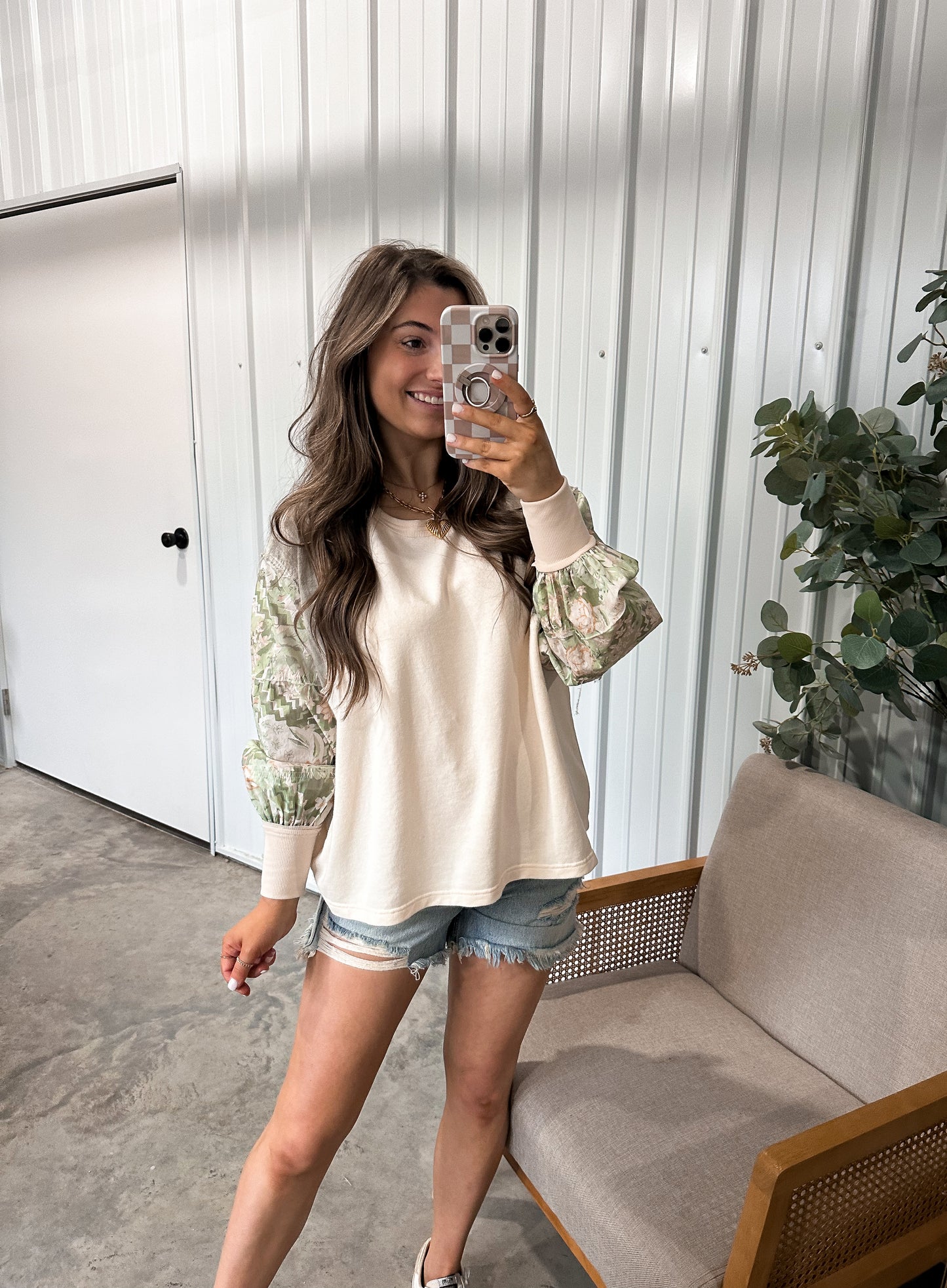 Splice of Heaven Top- Ivory Eucalyptus