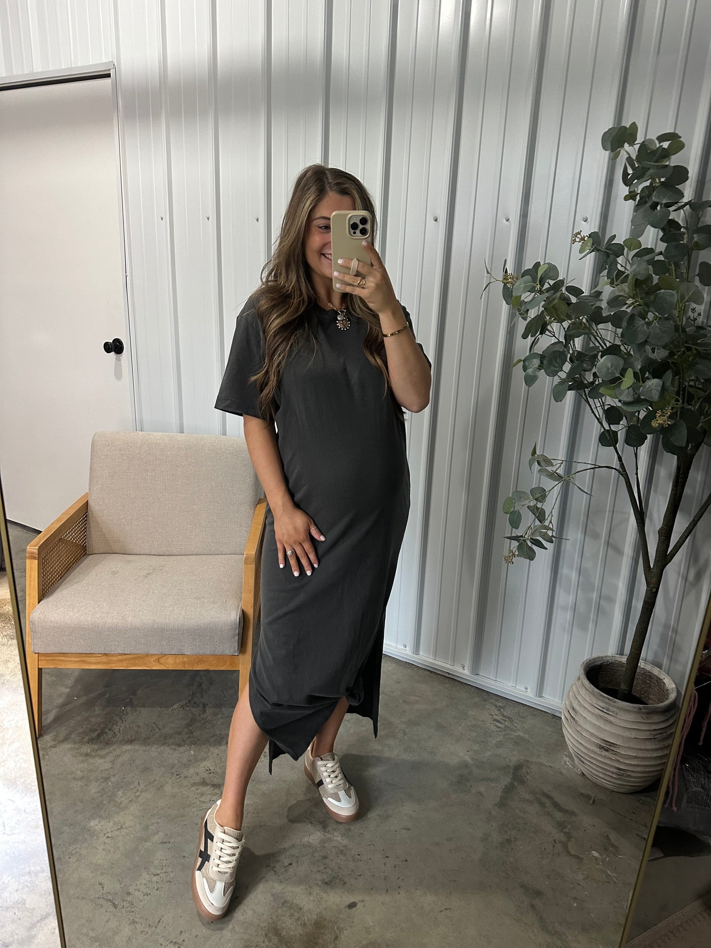 Maddy Maxi Dress- charcoal