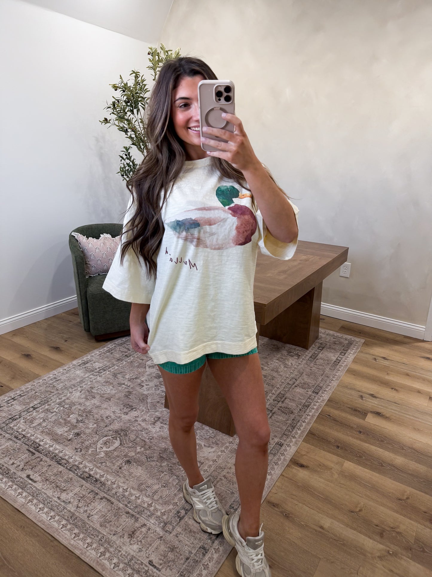 Mallard Printed Oversized Tee - butter *restock*
