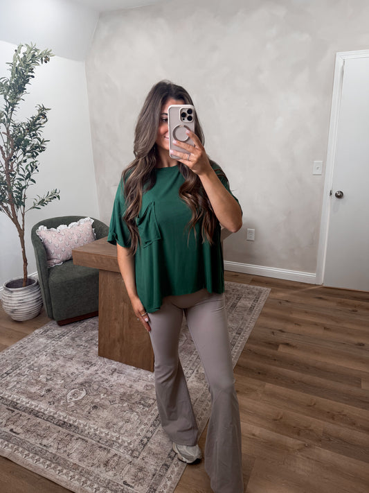 Droopy Pocket Tee - Hunter Green