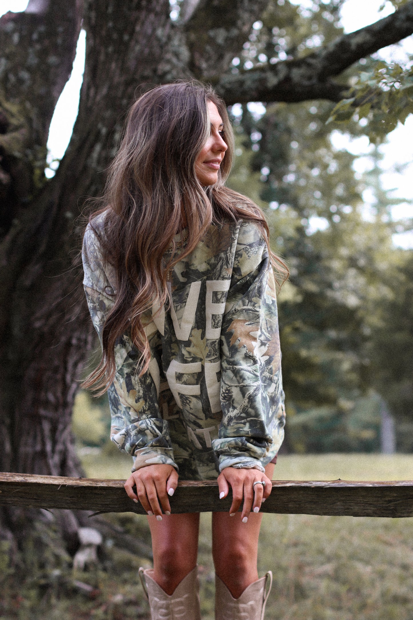 "Live Life Elevated" Vintage Camo Crew