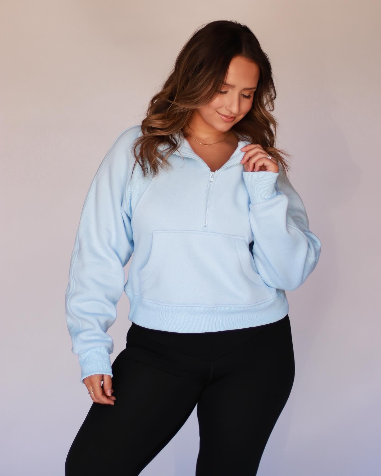 On the go pullover- sky blue *LIGHTLY LOVED*