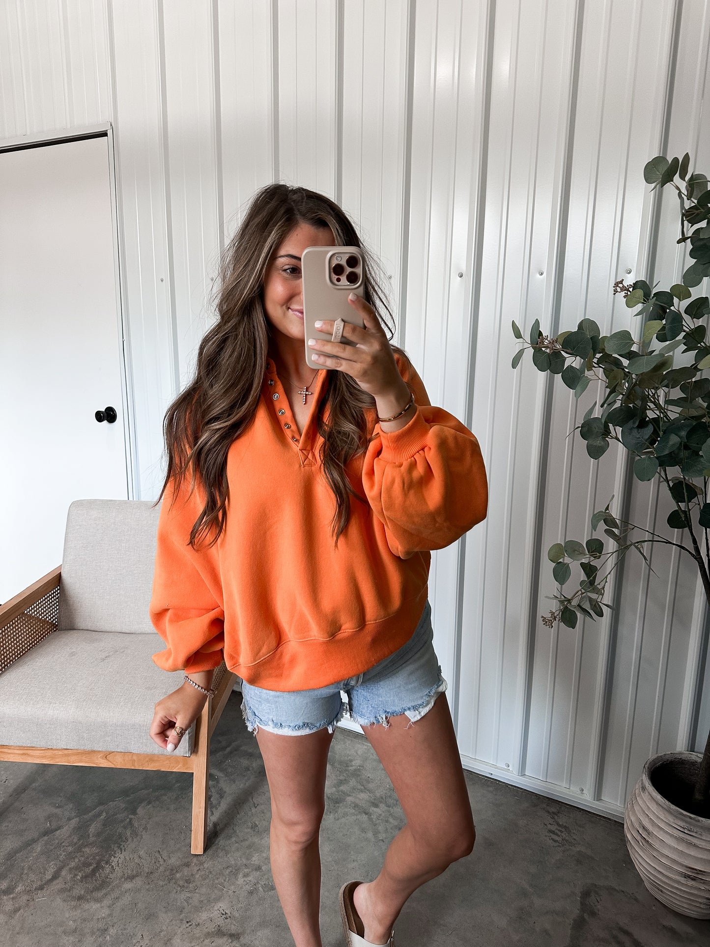 Luxe Piper Pullover - Orange