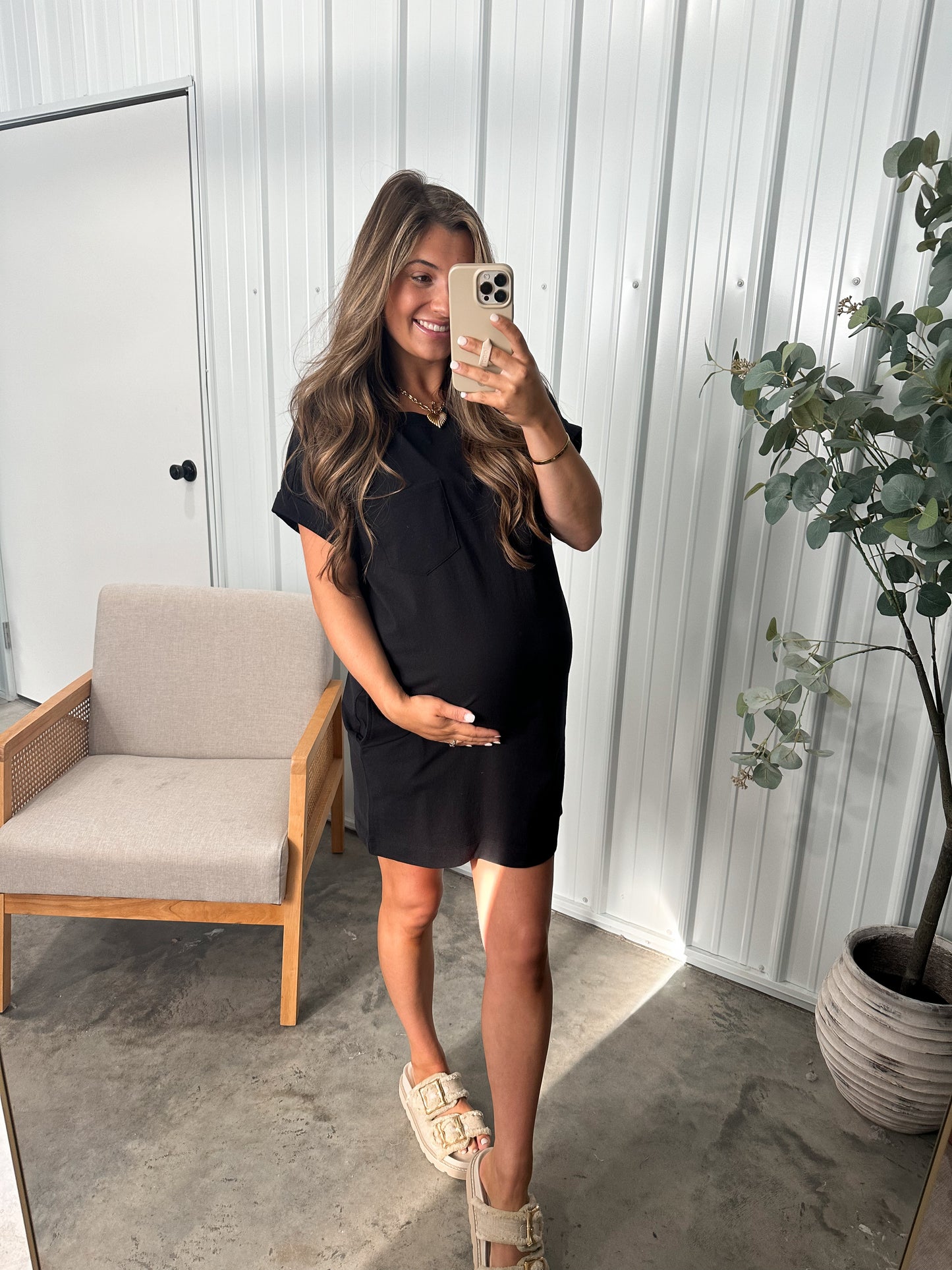Pria Premium T-Shirt Dress- Black