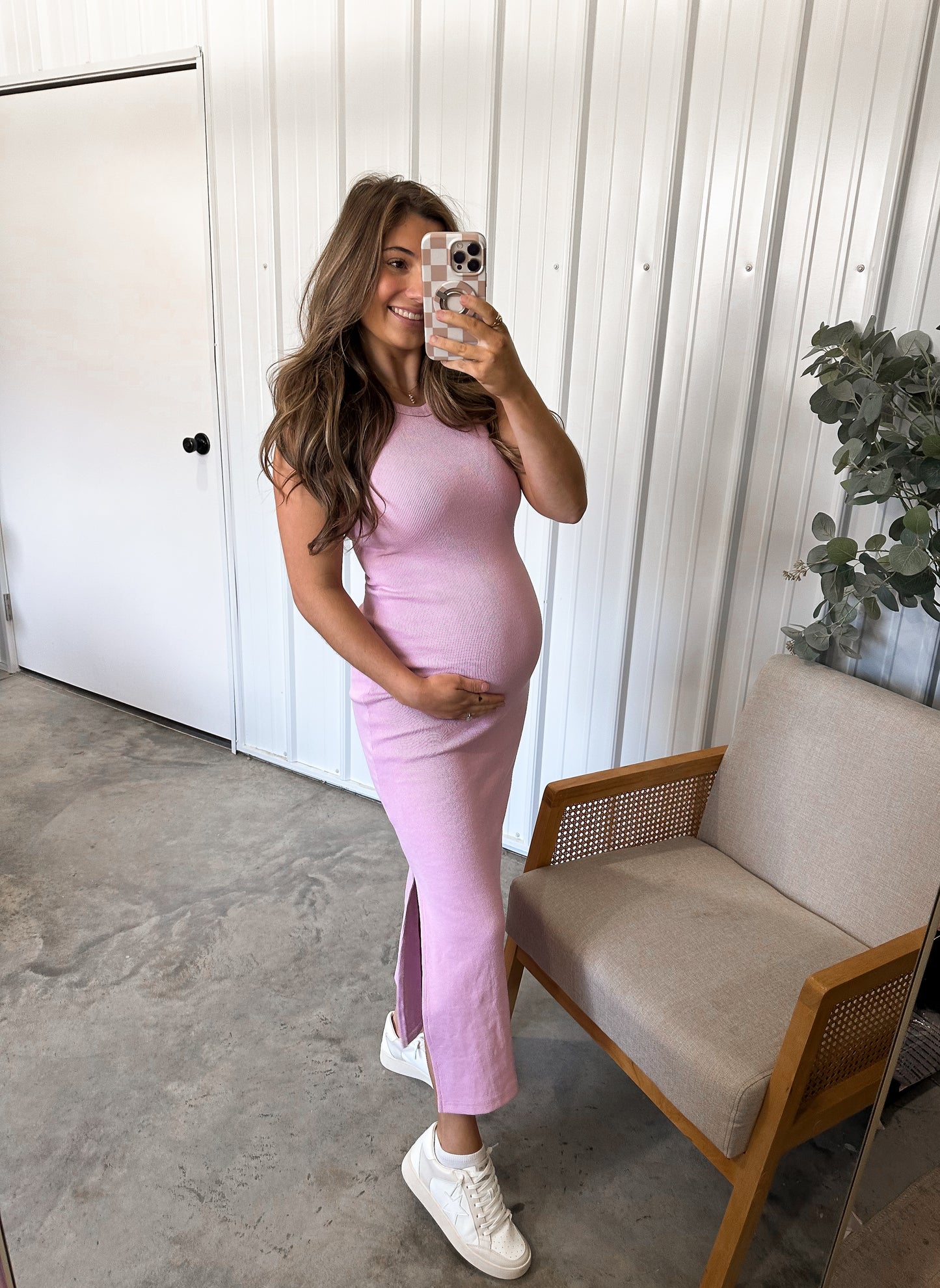 Monica Ribbed Bodycon Dress - Pinky Lavender
