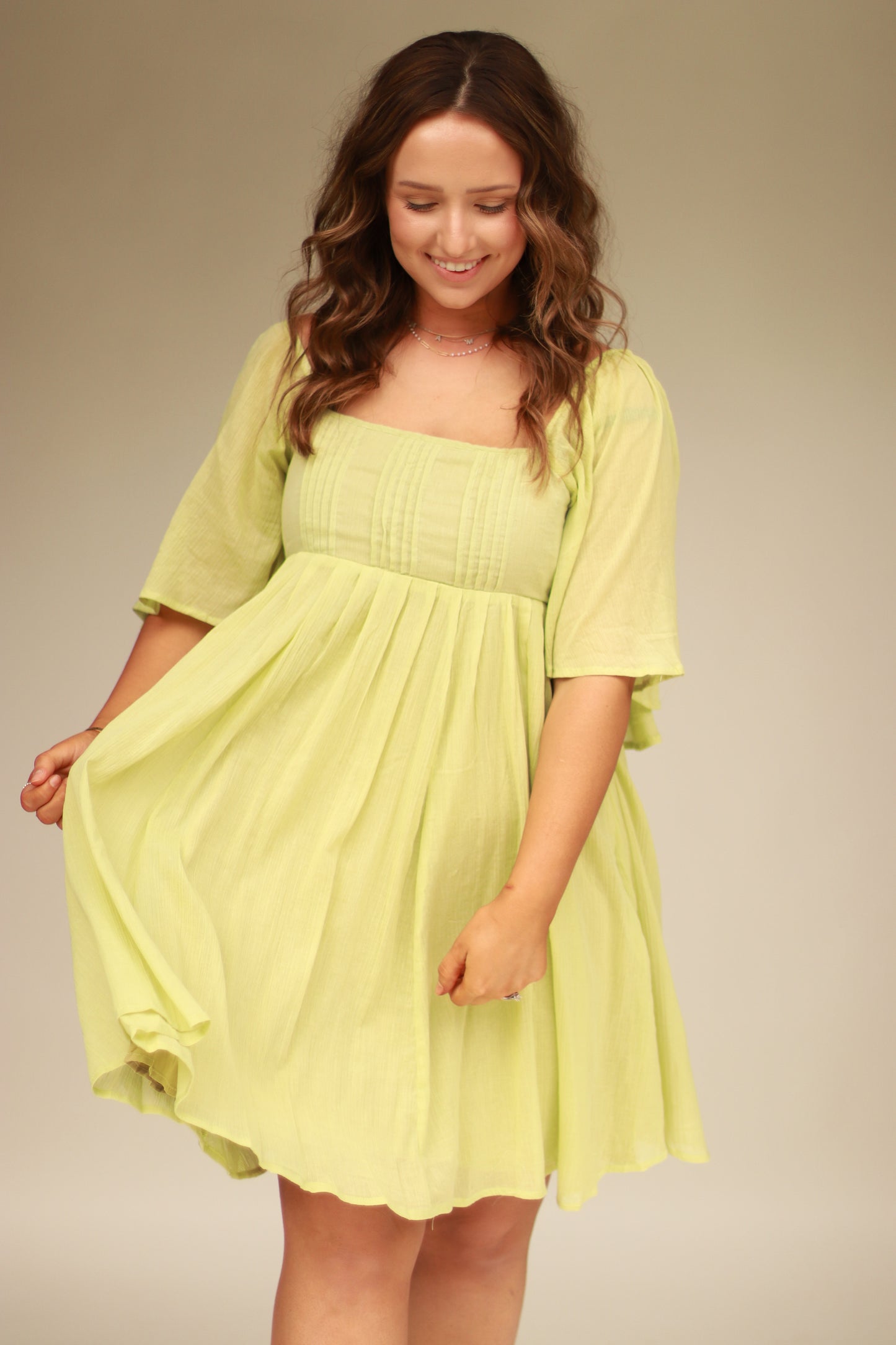 Leighton Flutter sleeve mini dress