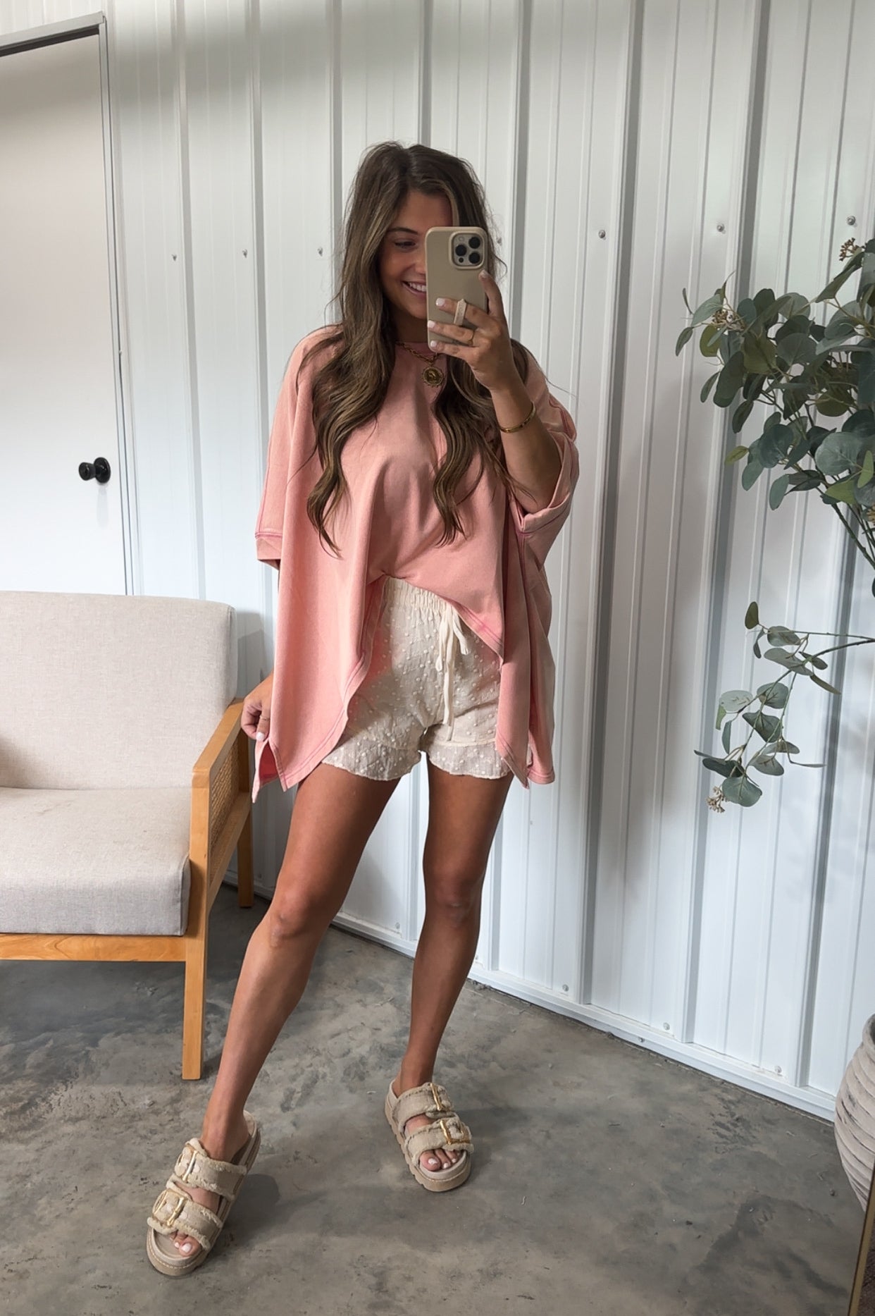 Textured Ruffle Hem Shorts- 2 Colors