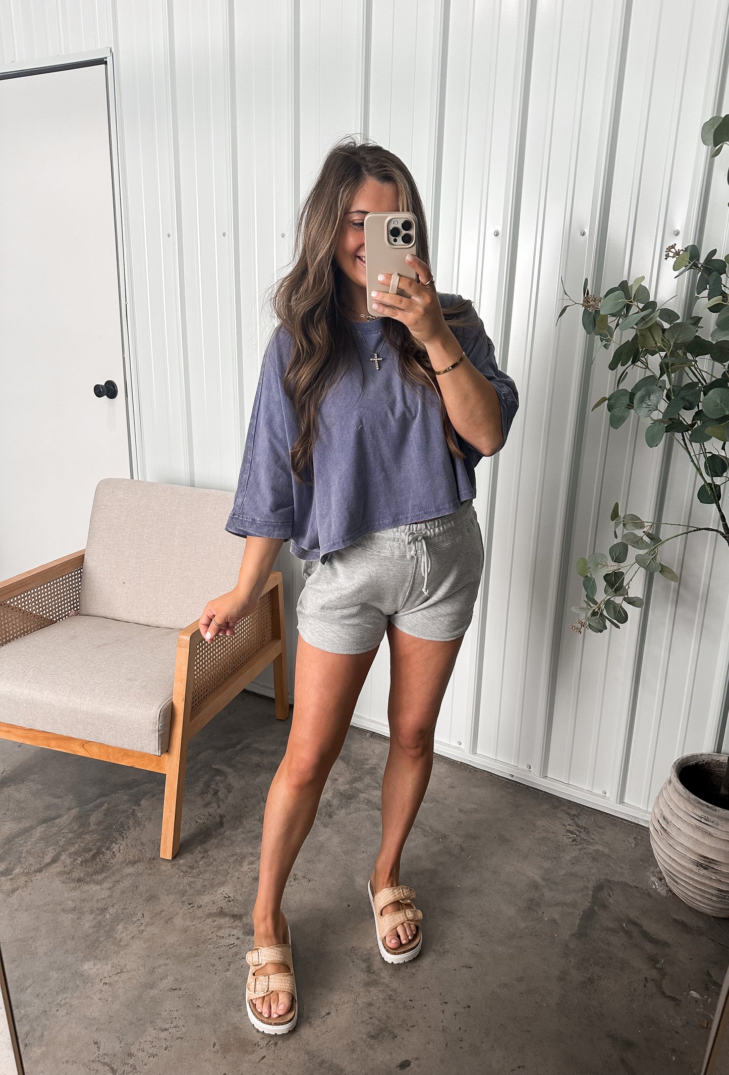 Bryson Slouchy Tee- Dusty Indigo