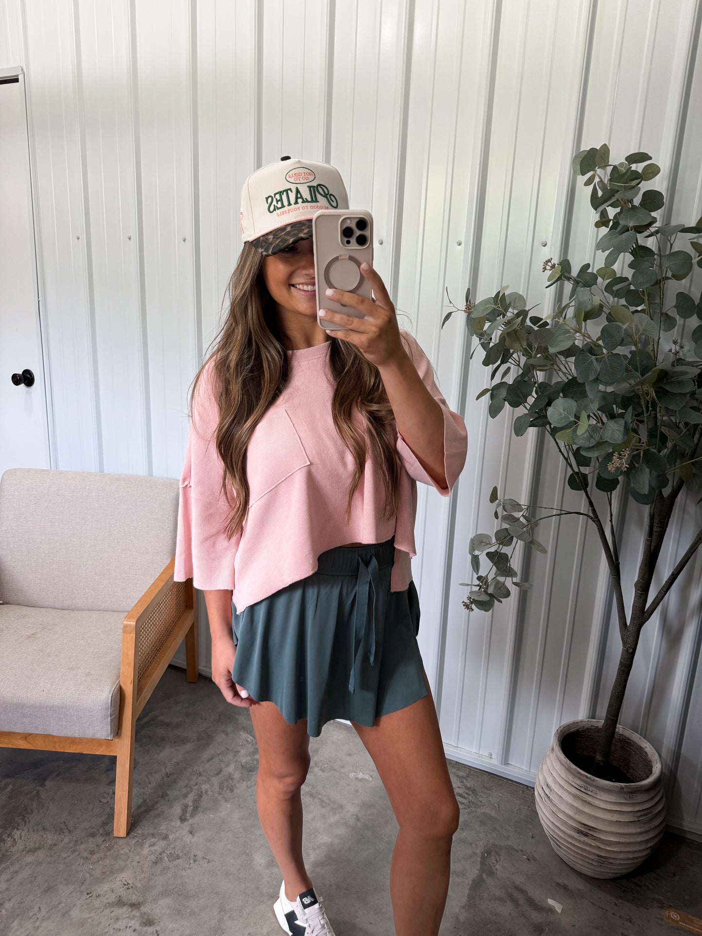 Mineral washed short sleeve top