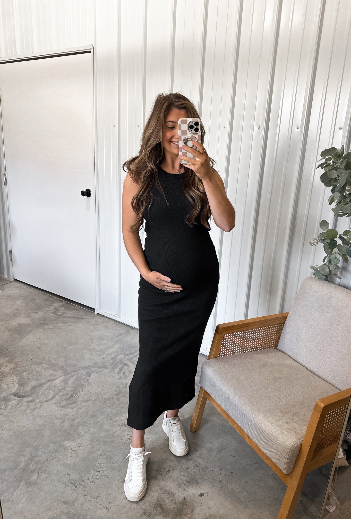 Monica Ribbed Bodycon Dress - Black