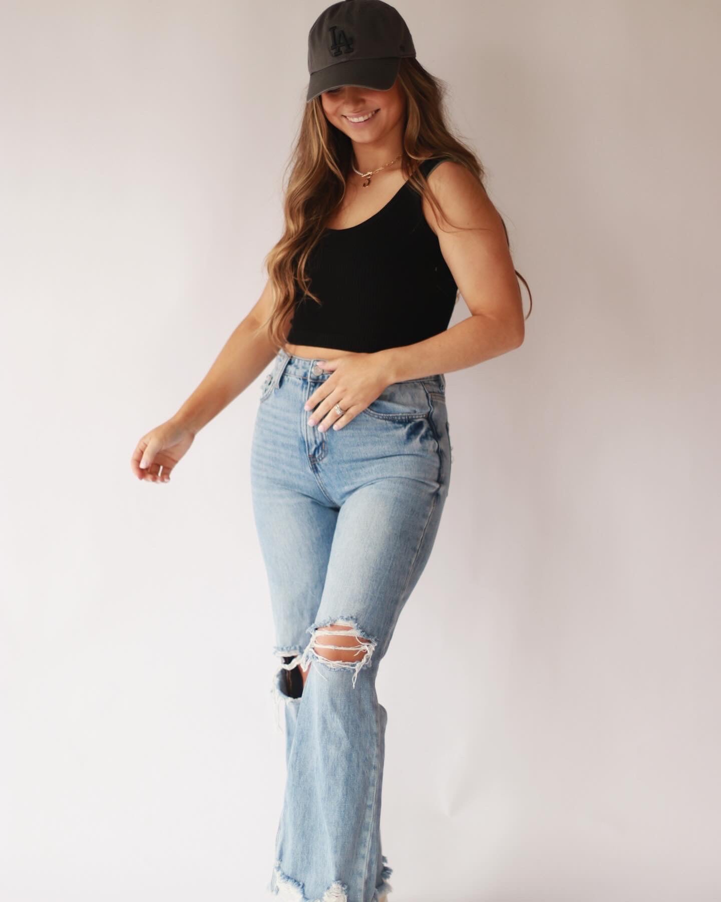 Seamless Ribbed Vneck Tank