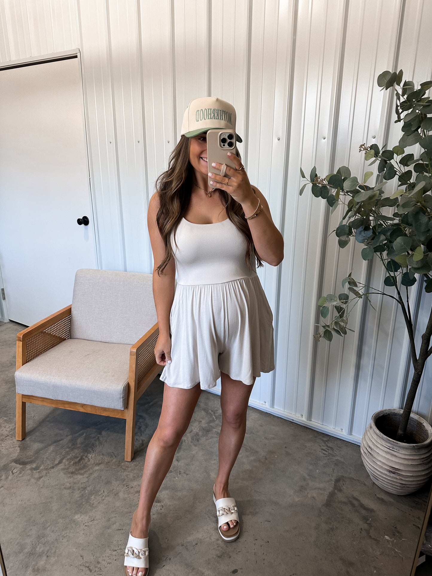 Double Layered Modal Romper- Sand Beige restocked!