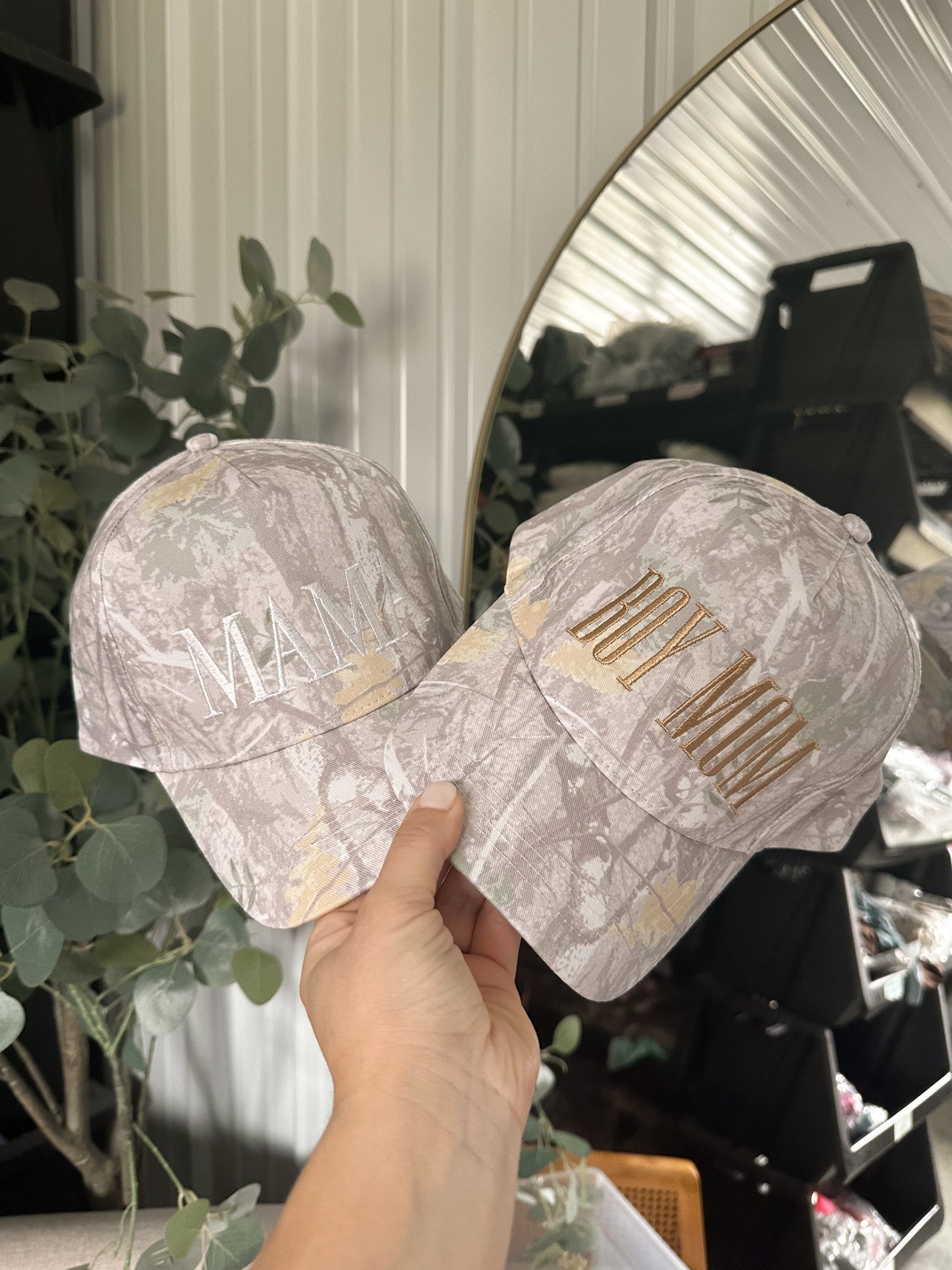 "BOY MOM" Camo Trucker Hat