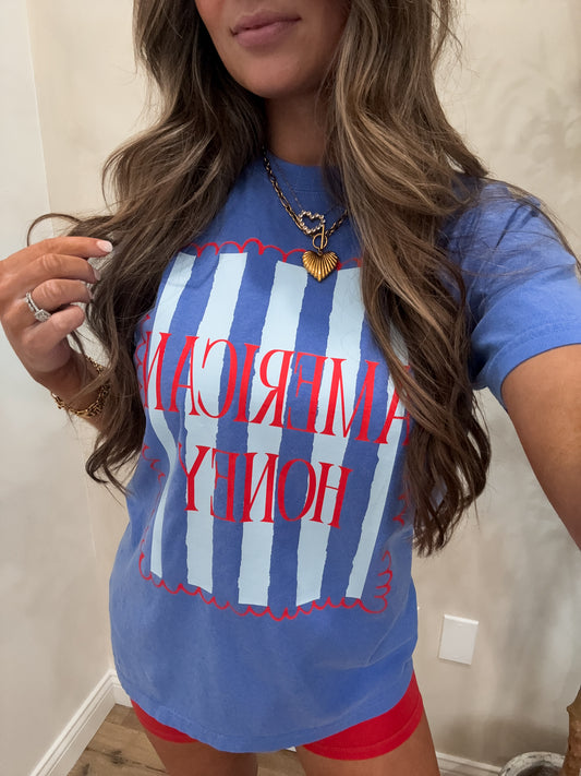 “American Honey" Tee - blue