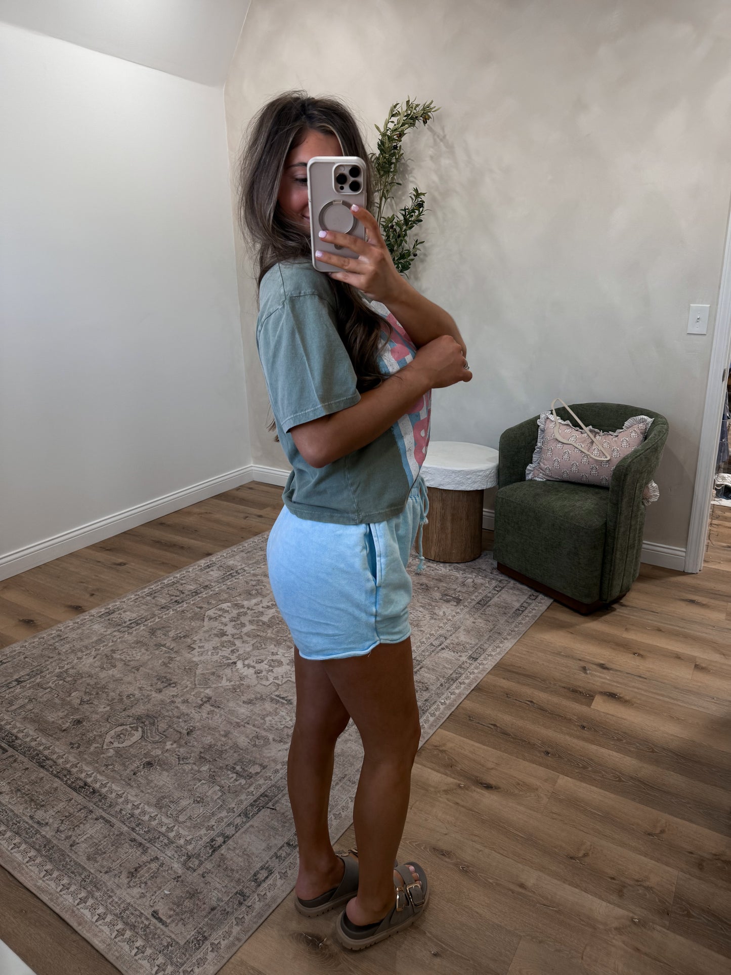 Cool Moms Club crop Graphic Tee - sage