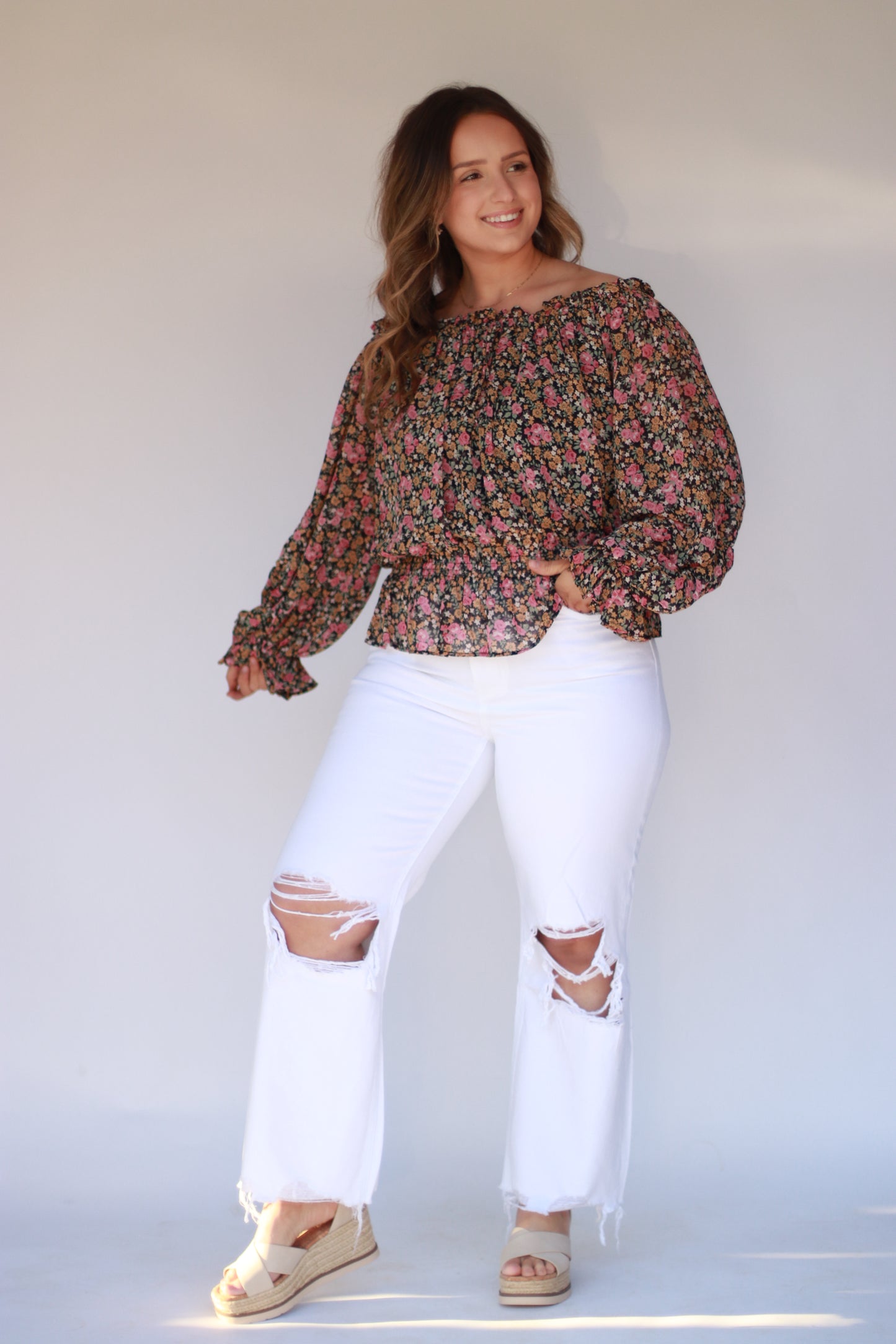 Nashville Moon 90's Vintage Flare Jeans- White Wash