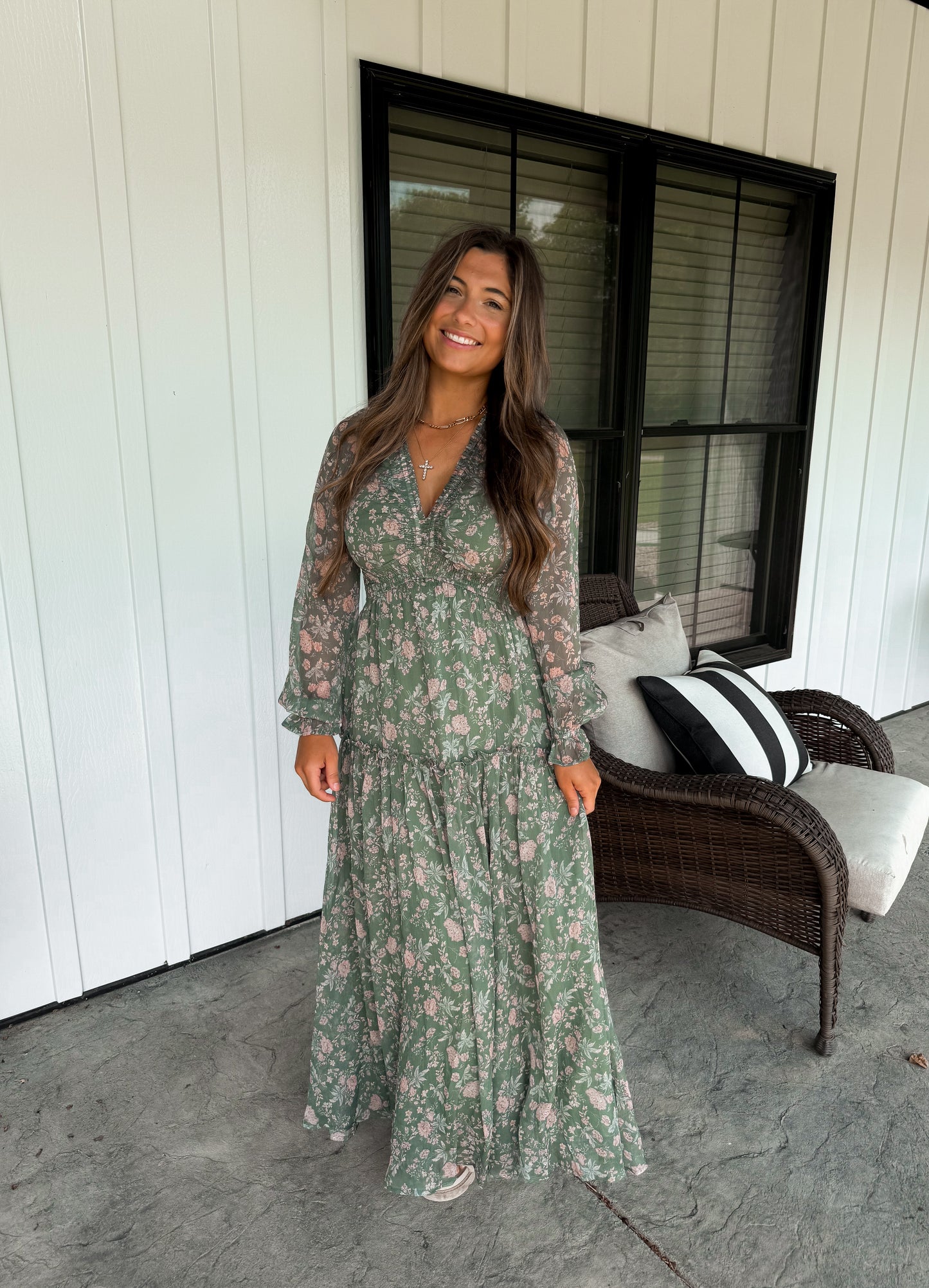Dusted Eucalyptus Maxi Dress
