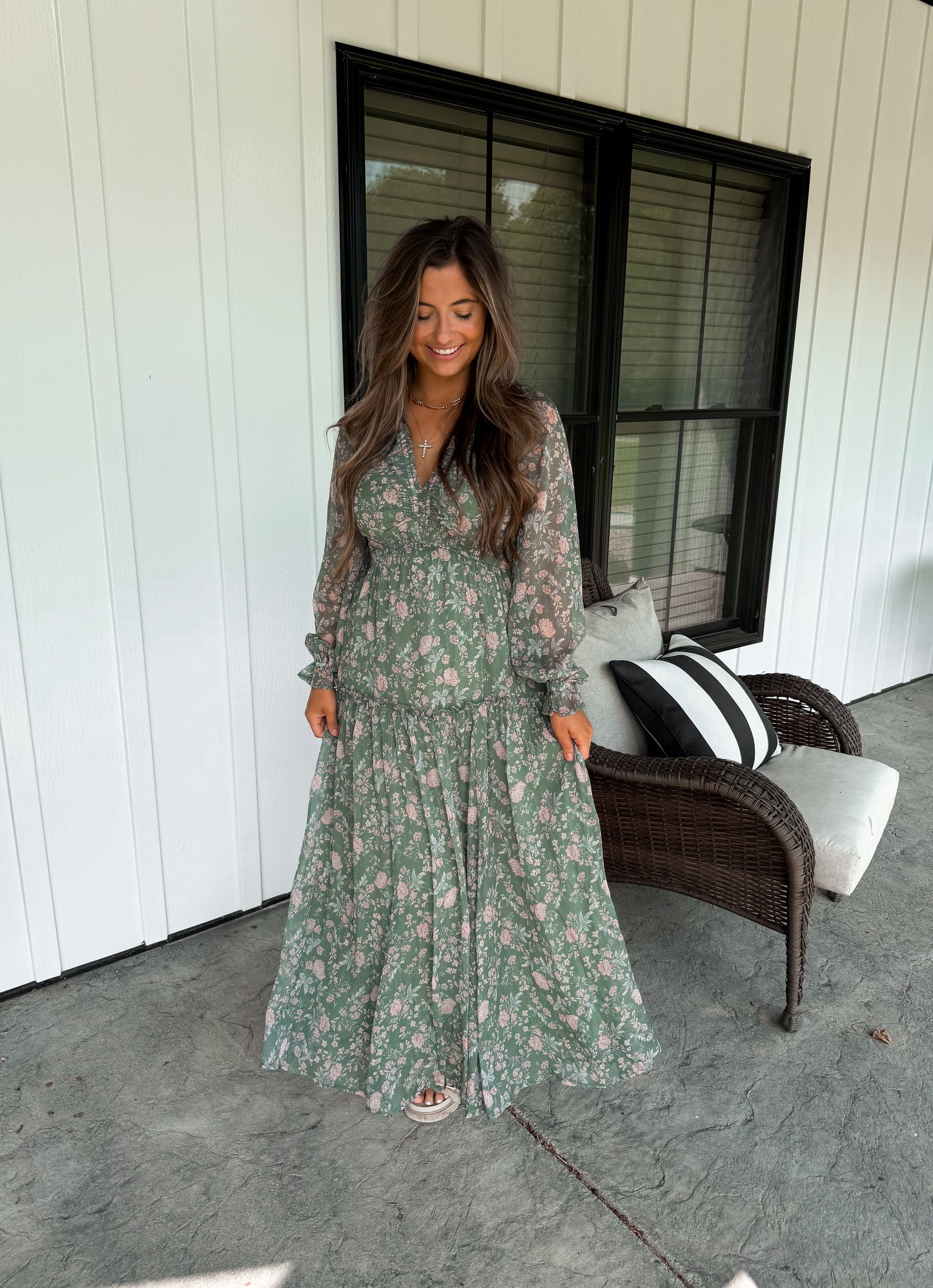 Dusted Eucalyptus Maxi Dress