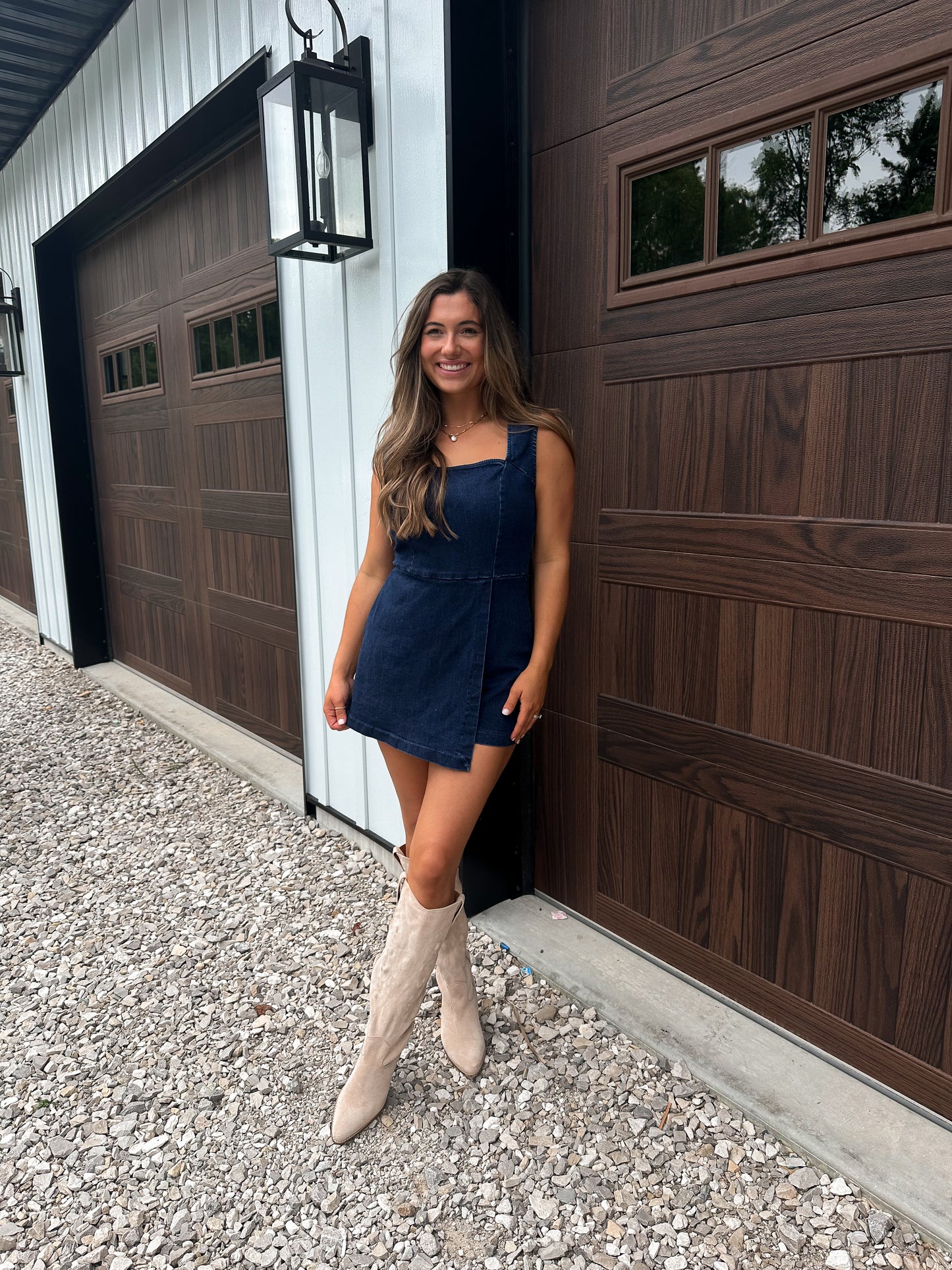 Comfort Stretch Denim Skort Romper