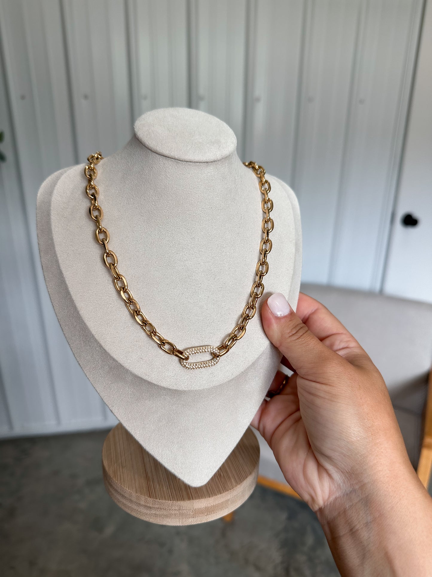 Michaela Diamond Chain Necklace- Waterpoof