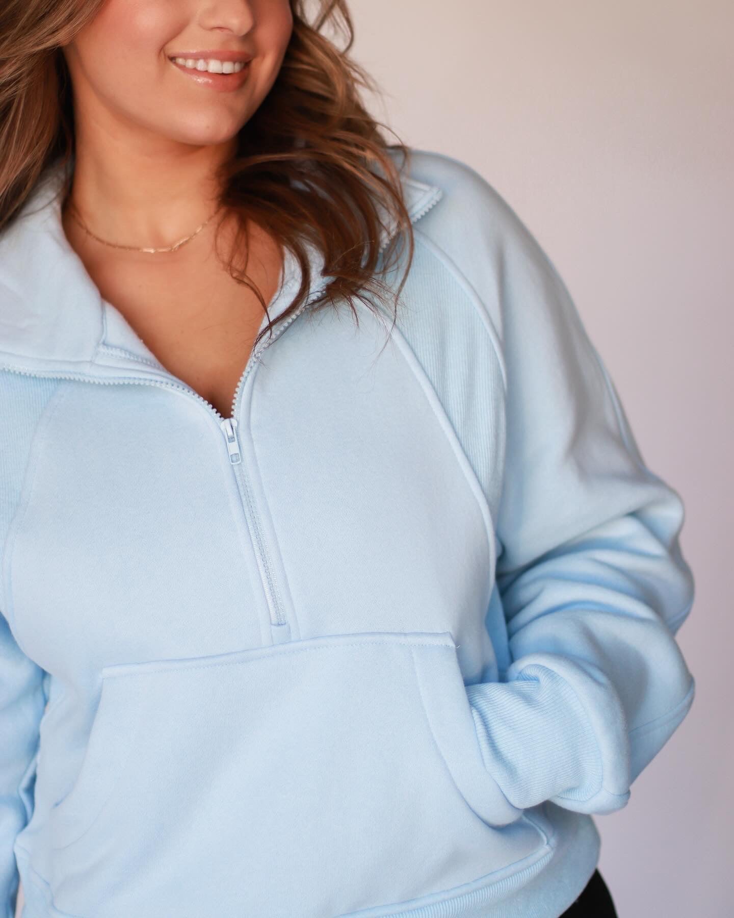 On the go pullover- sky blue *LIGHTLY LOVED*
