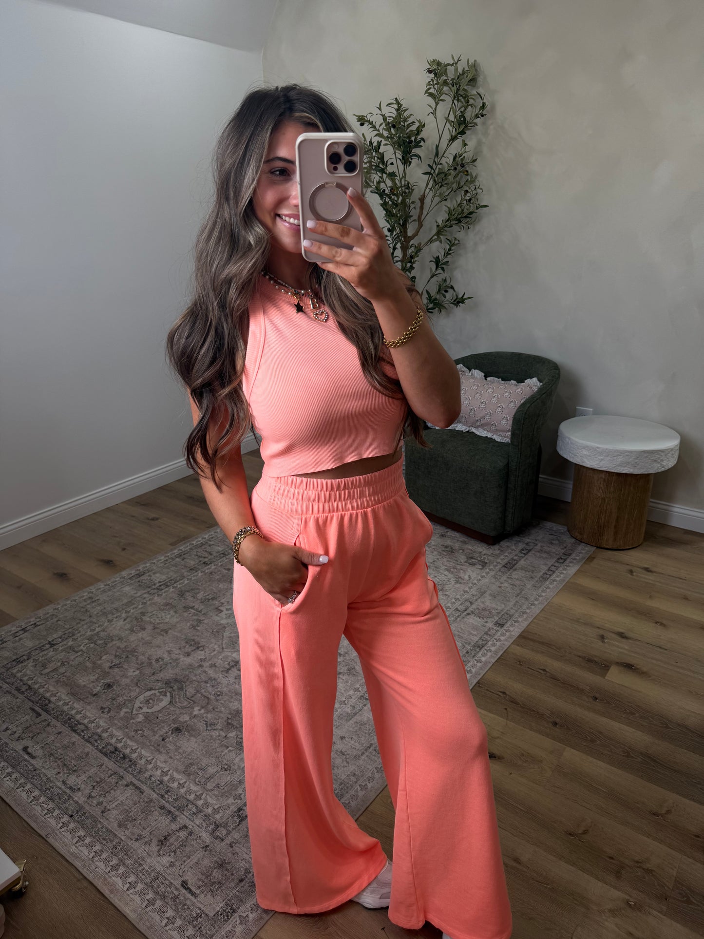 Halsey Set- coral cream