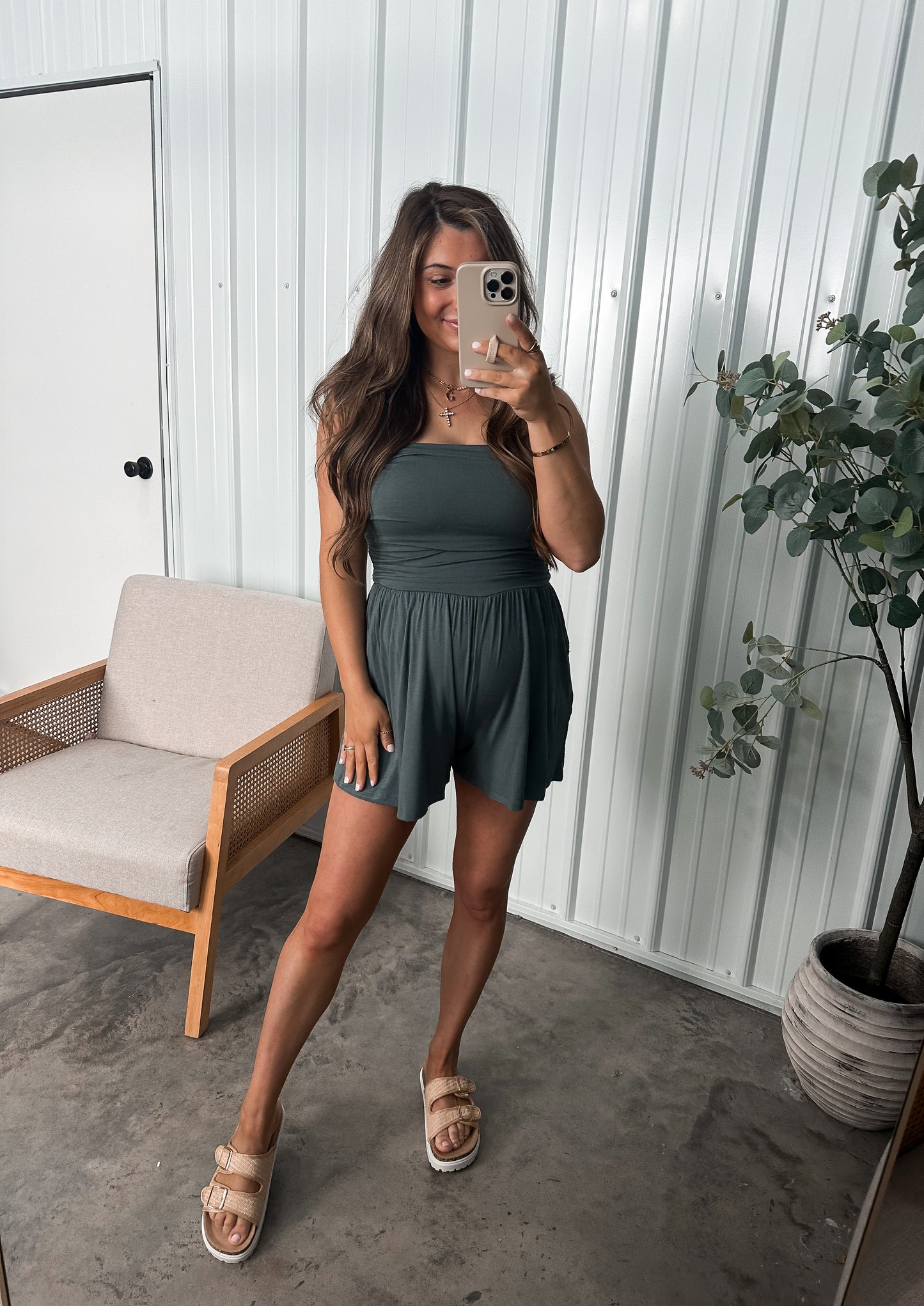 Sarafina Strapless Romper - Ash Jade