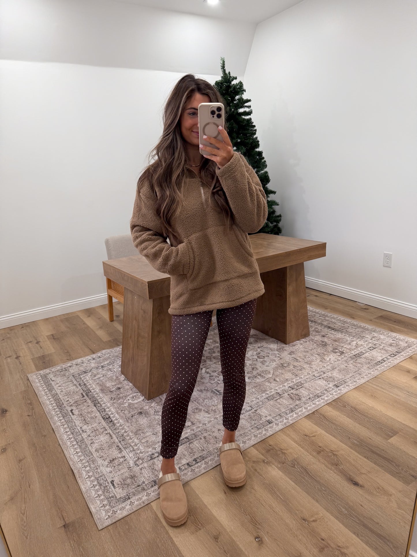 Half Zip Up Sherpa pullover - DOORBUSTER