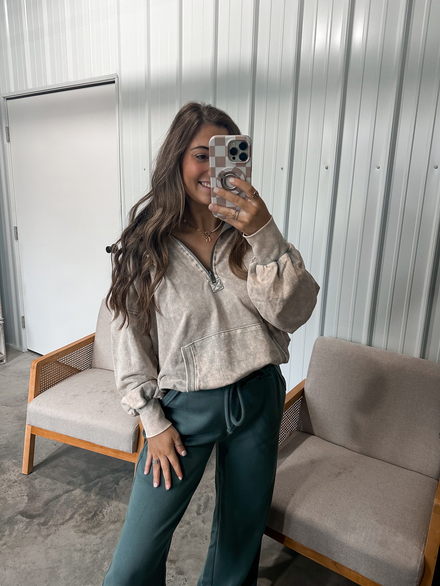 Lenze Zip Up Hoodie - Mineral Wash Sleet restock!