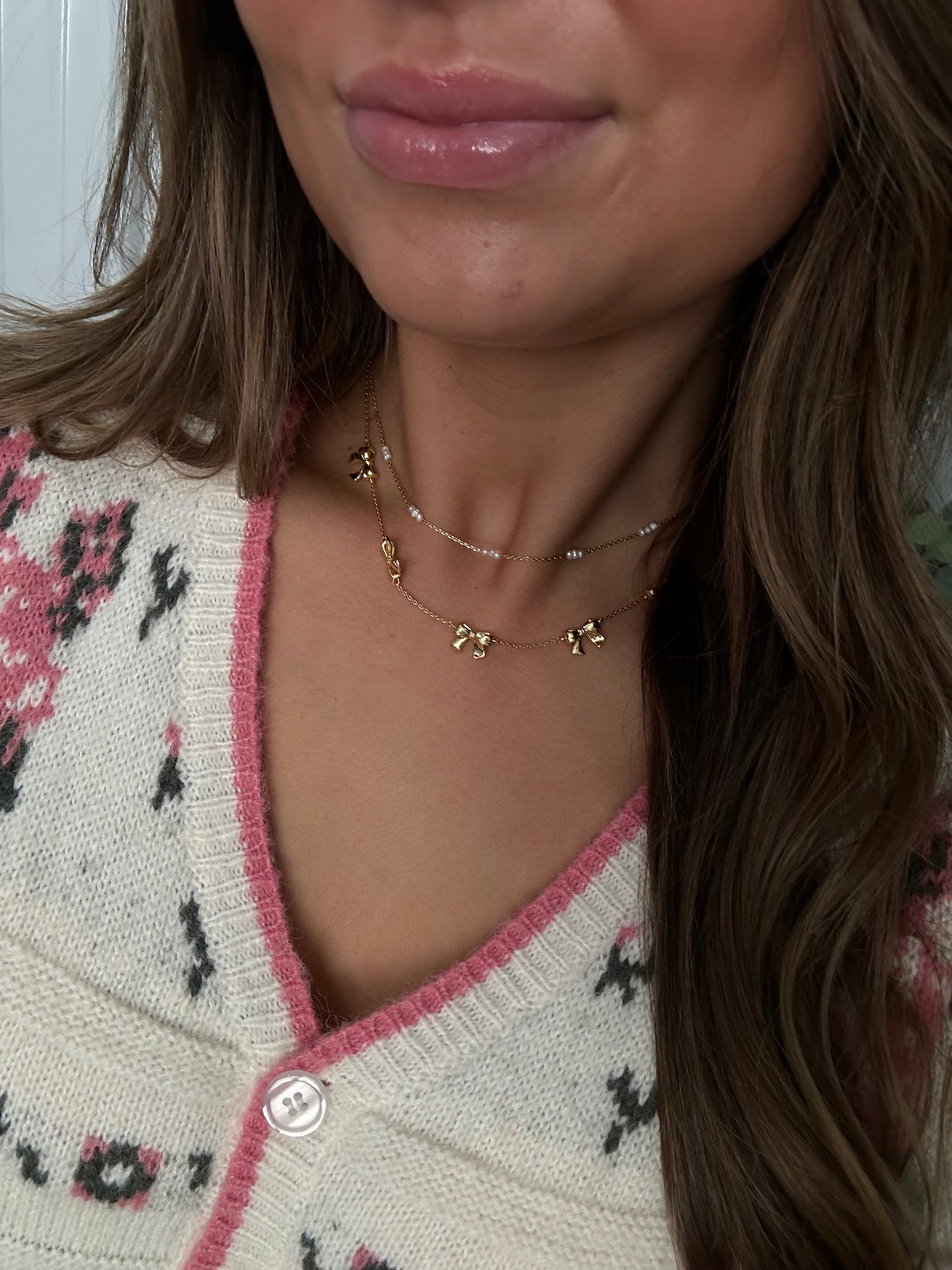 Dainty Bow Necklace - Gold