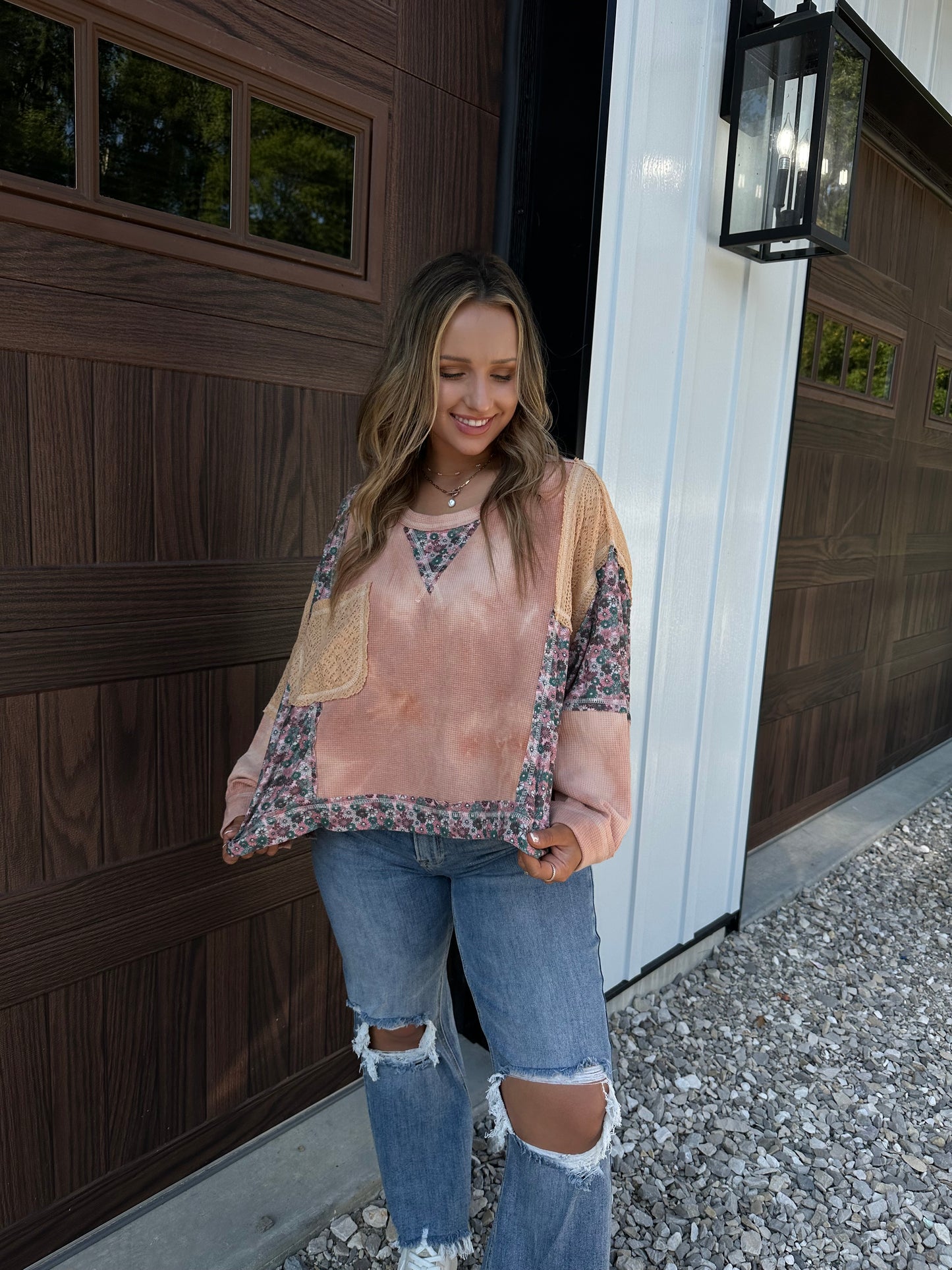 Daniella Floral Top - Rose