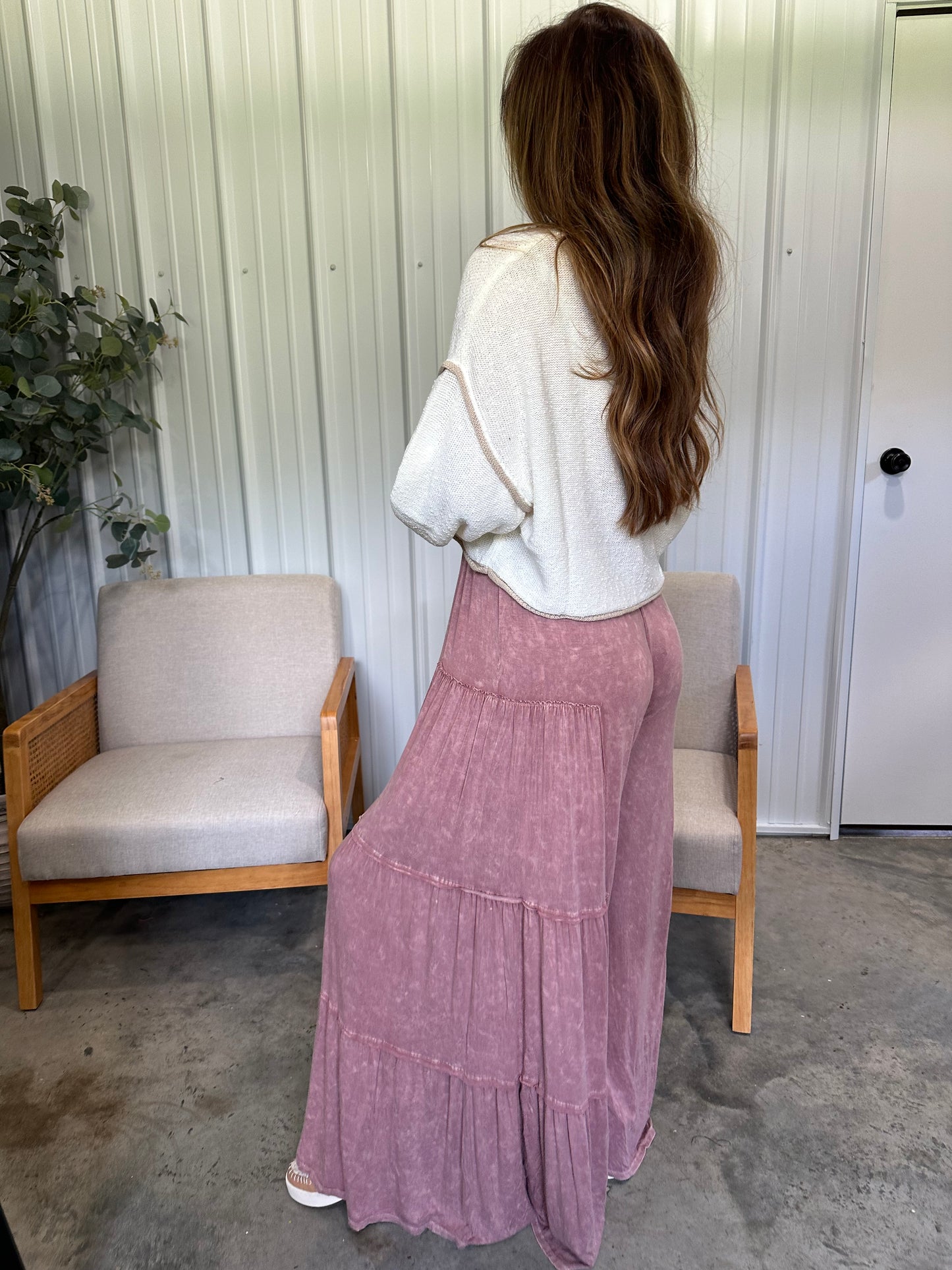 Taren Tiered Pant - Mauve
