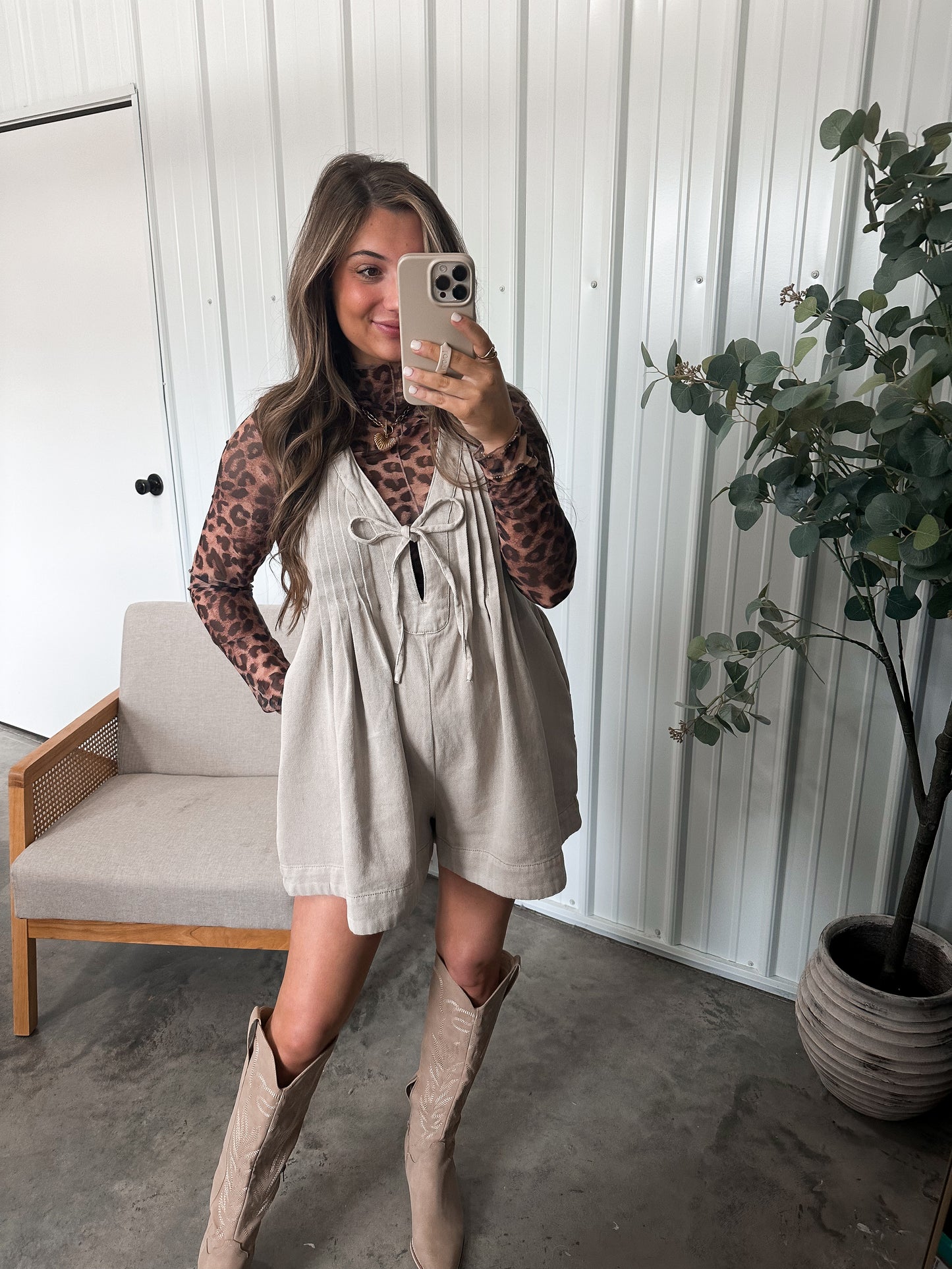 Leopard Print Mesh Layering Top