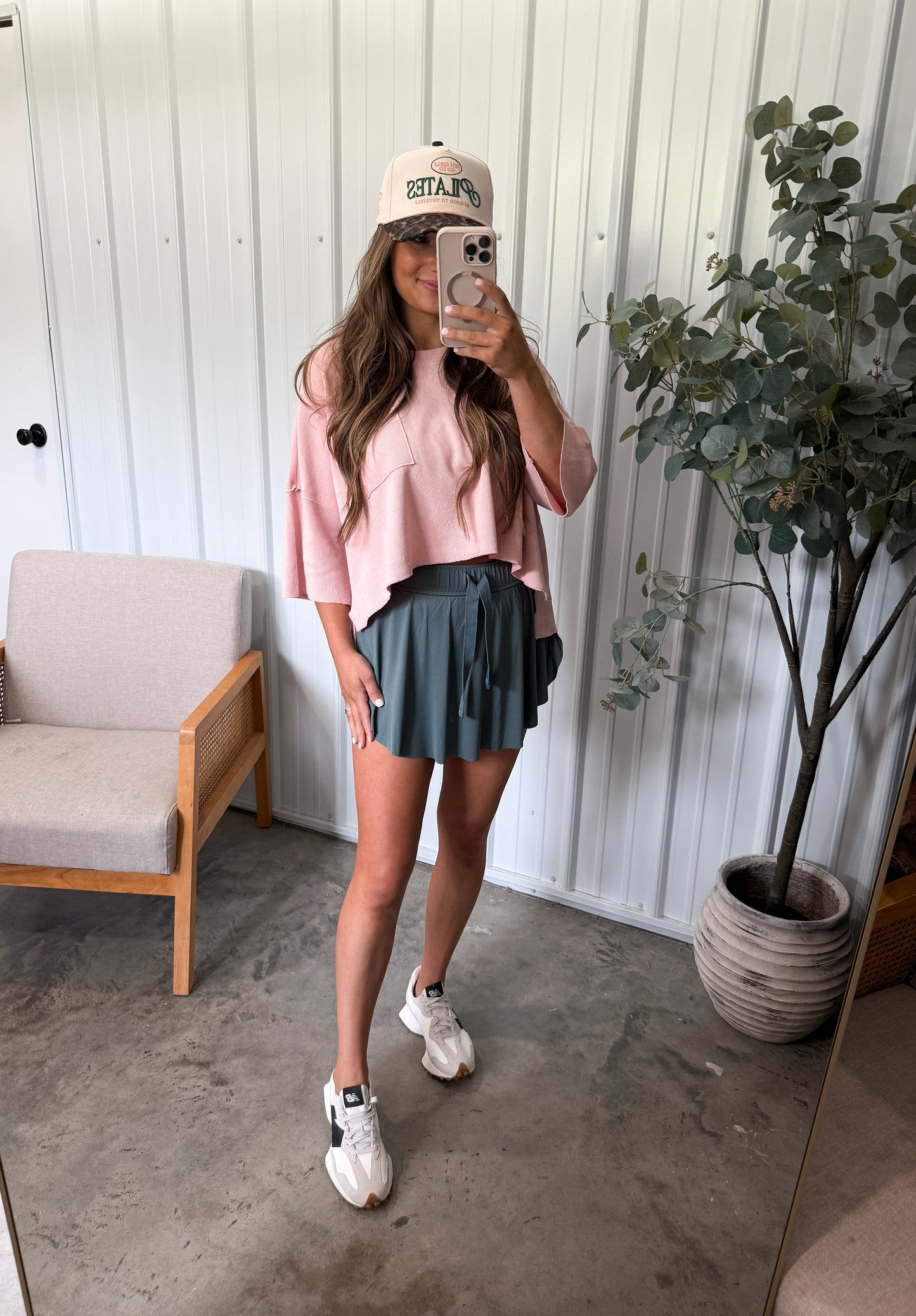 Mineral washed short sleeve top