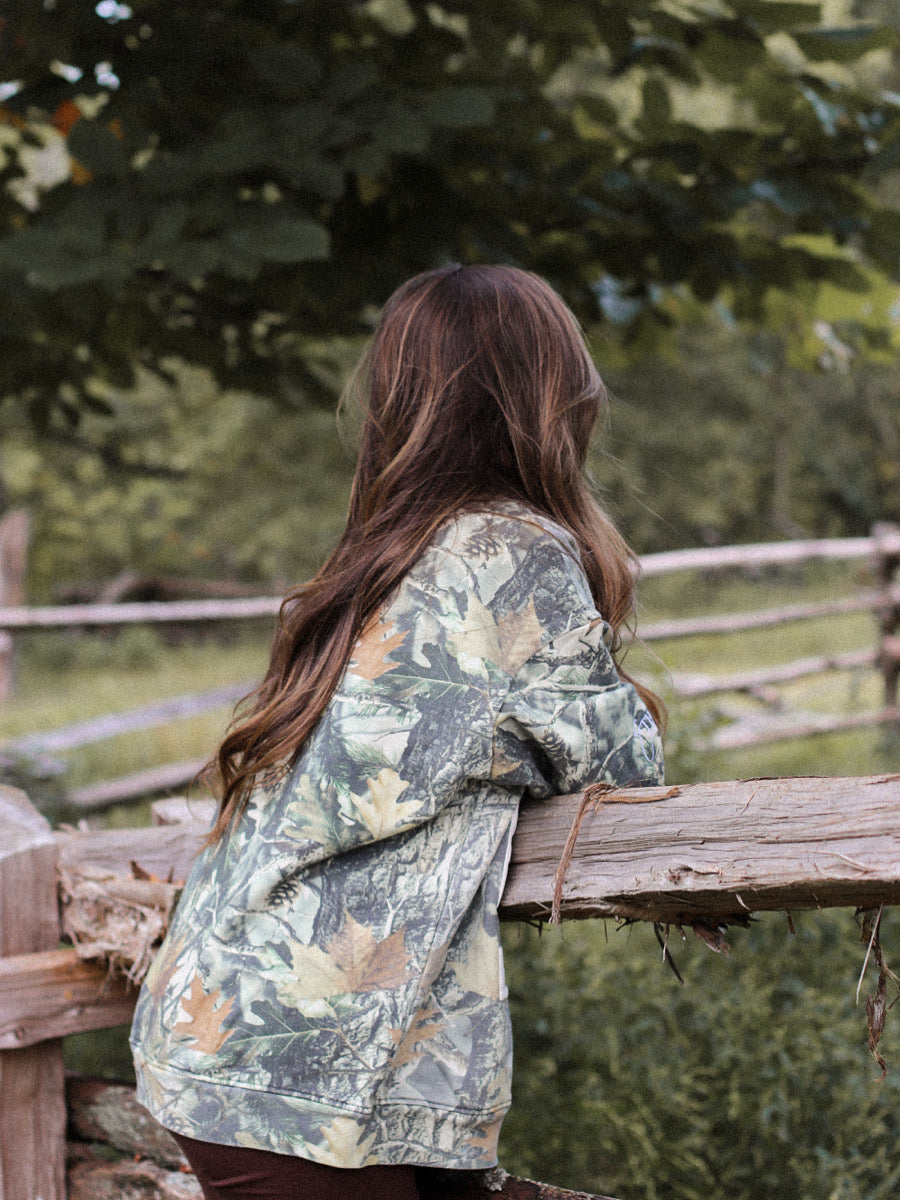 "Live Life Elevated" Vintage Camo Crew