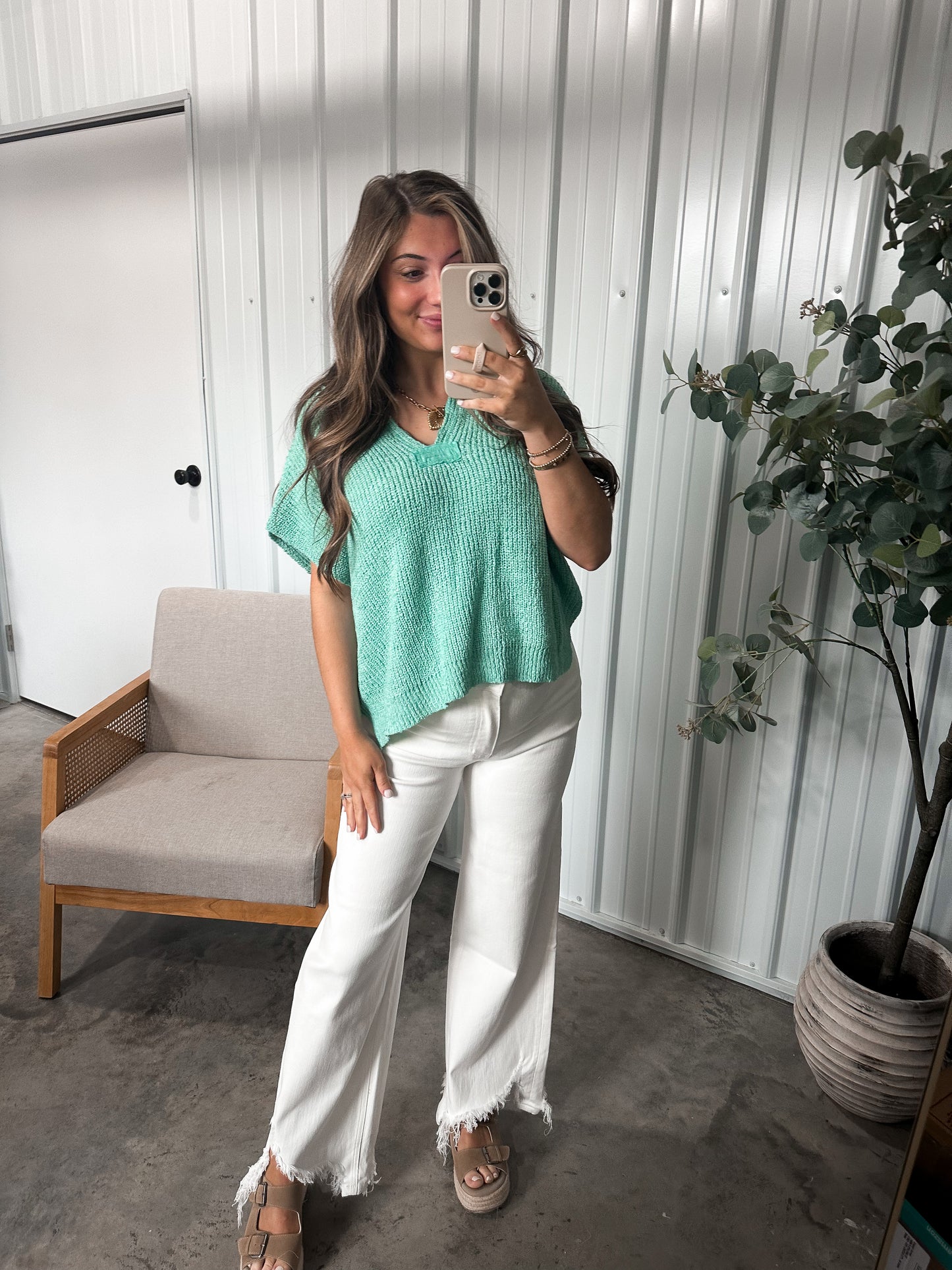 Everyday Knit Tee- Mint