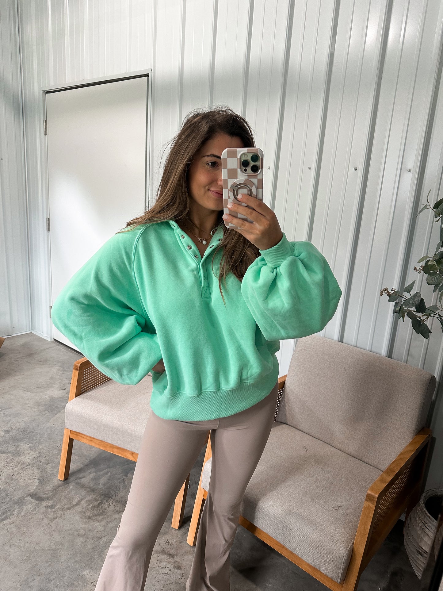 Luxe Piper Pullover - Seafoam