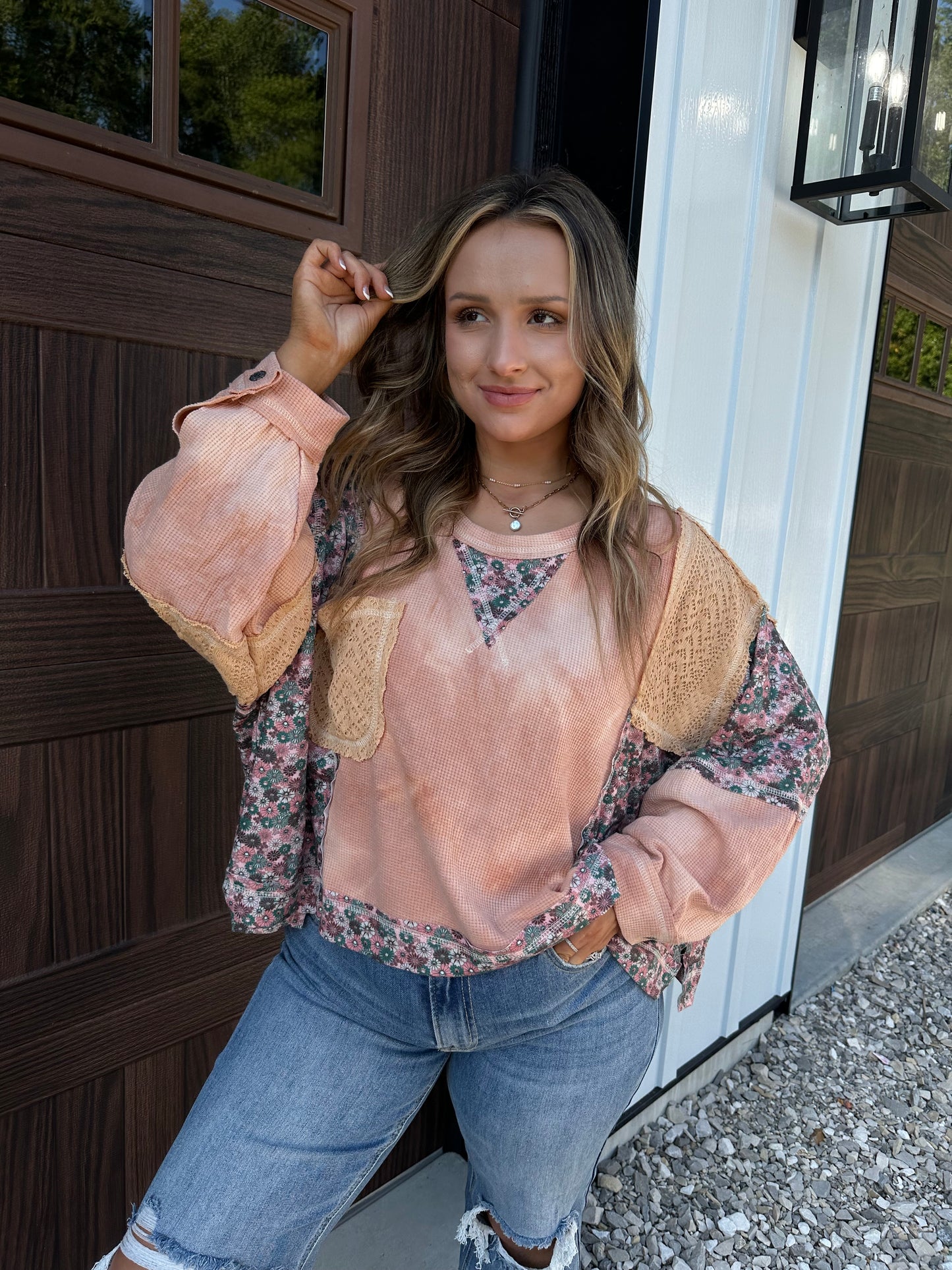 Daniella Floral Top - Rose