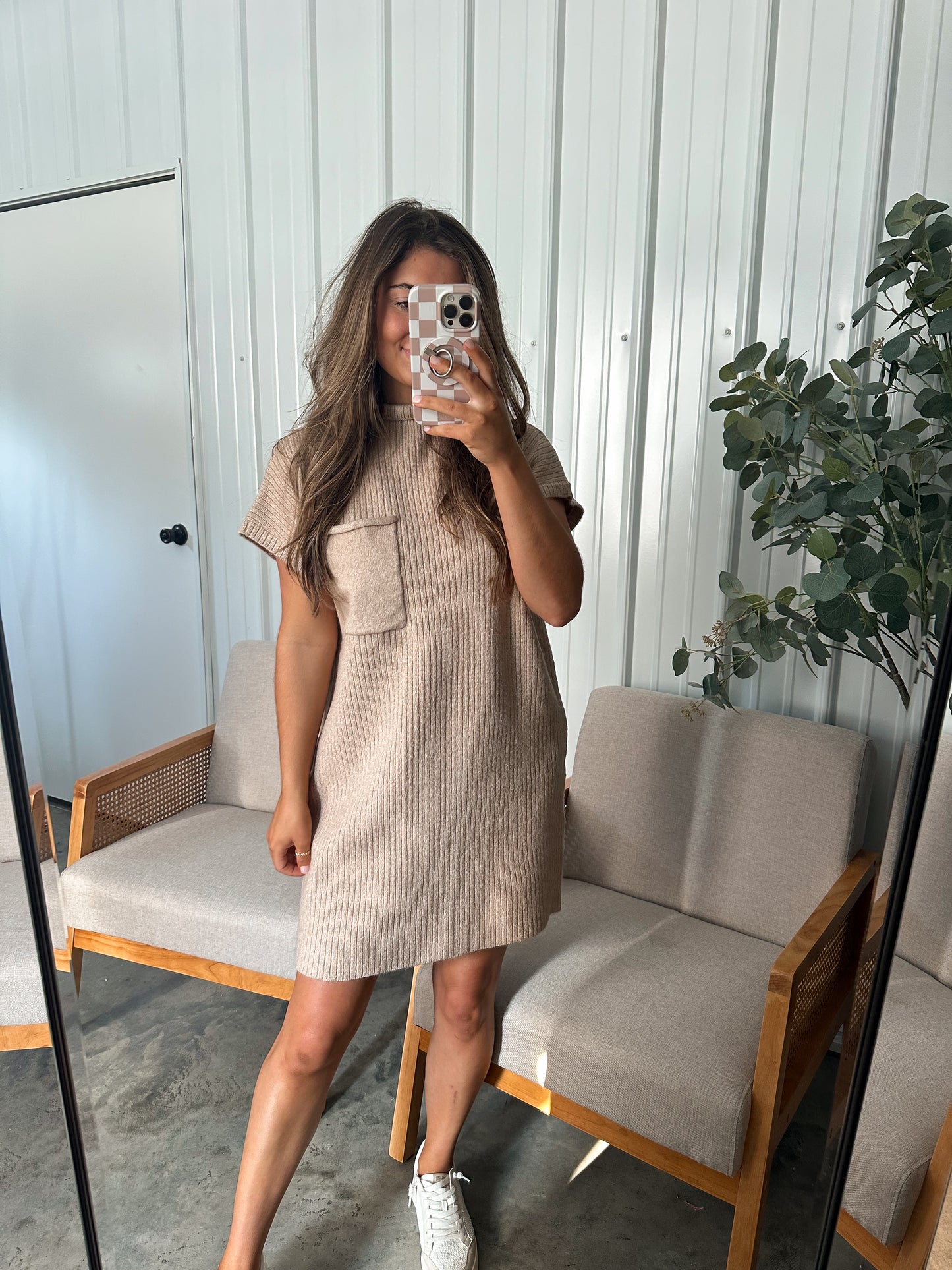 Emilee Sweater Dress- Mocha