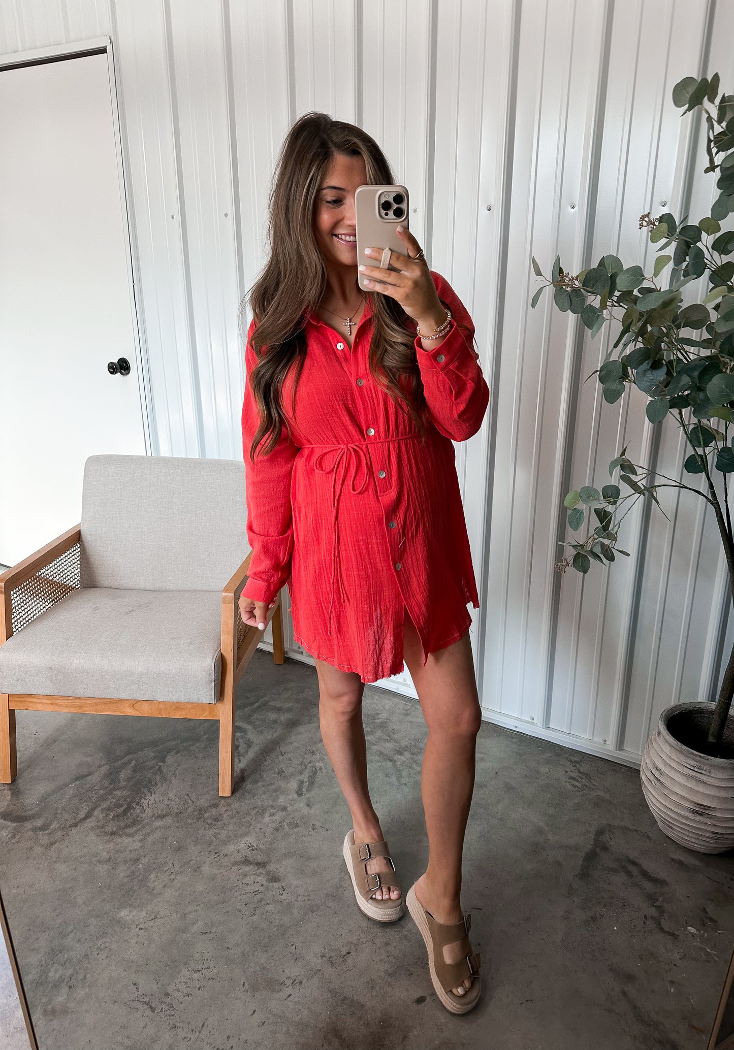 Coral Red Romper Dress - Restock!