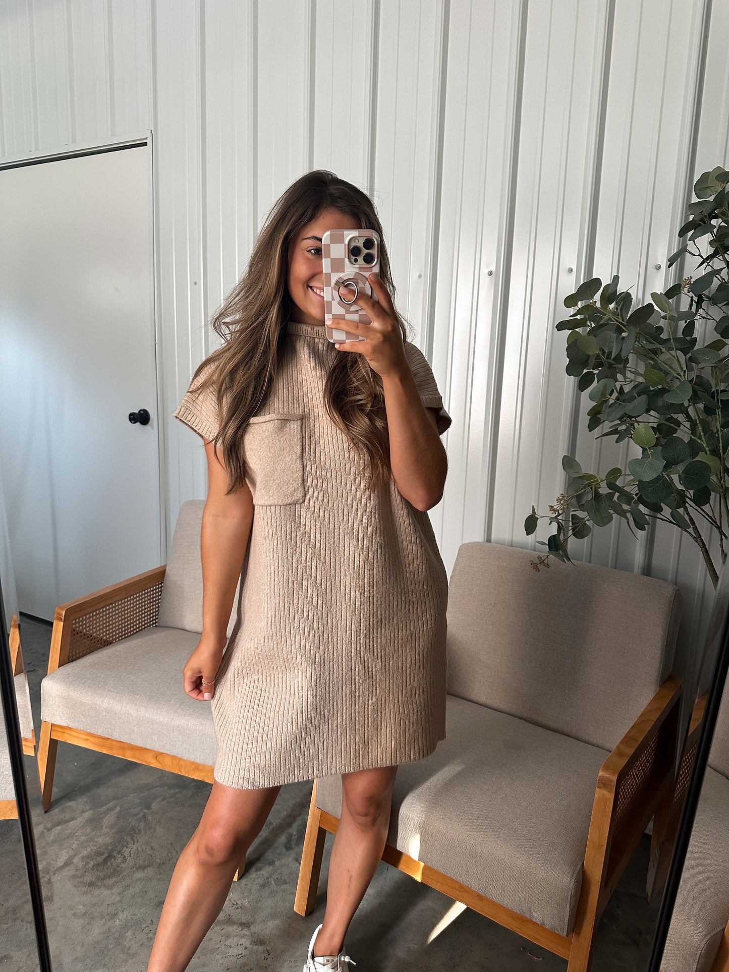 Emilee Sweater Dress- Mocha