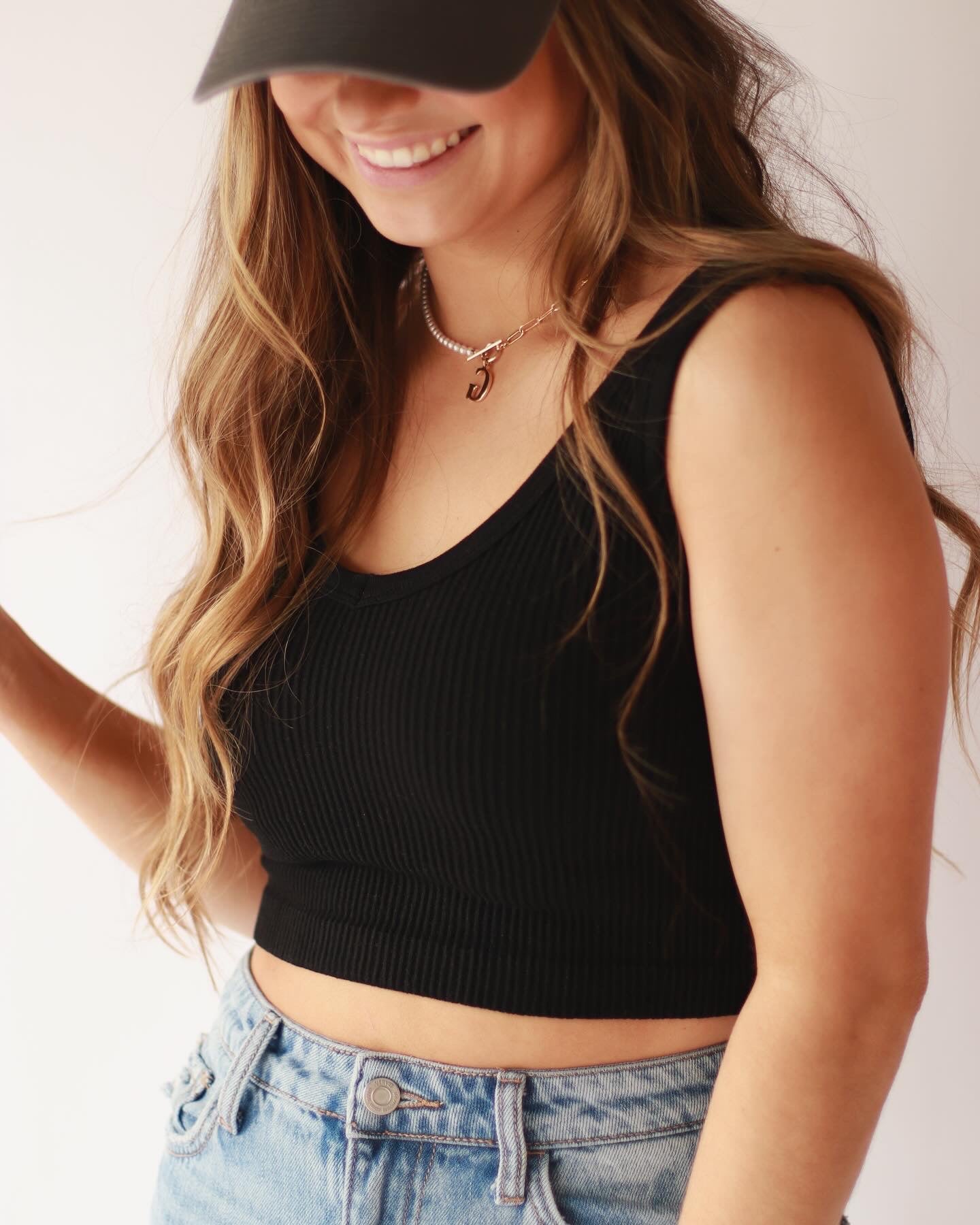 Seamless Ribbed Vneck Tank