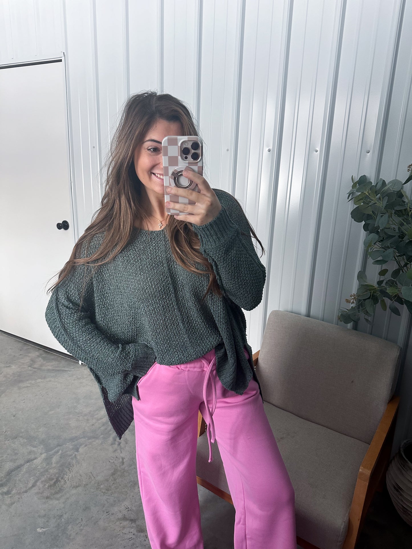 Dolman Sleeve lightweight Sweater- Ash Jade