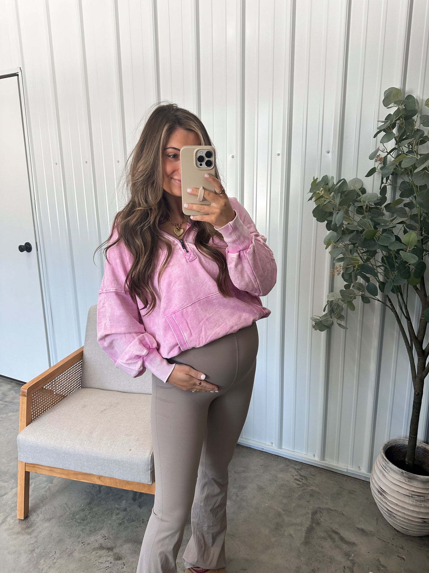 Lenze Zip Up Hoodie - Mineral Wash Mauve