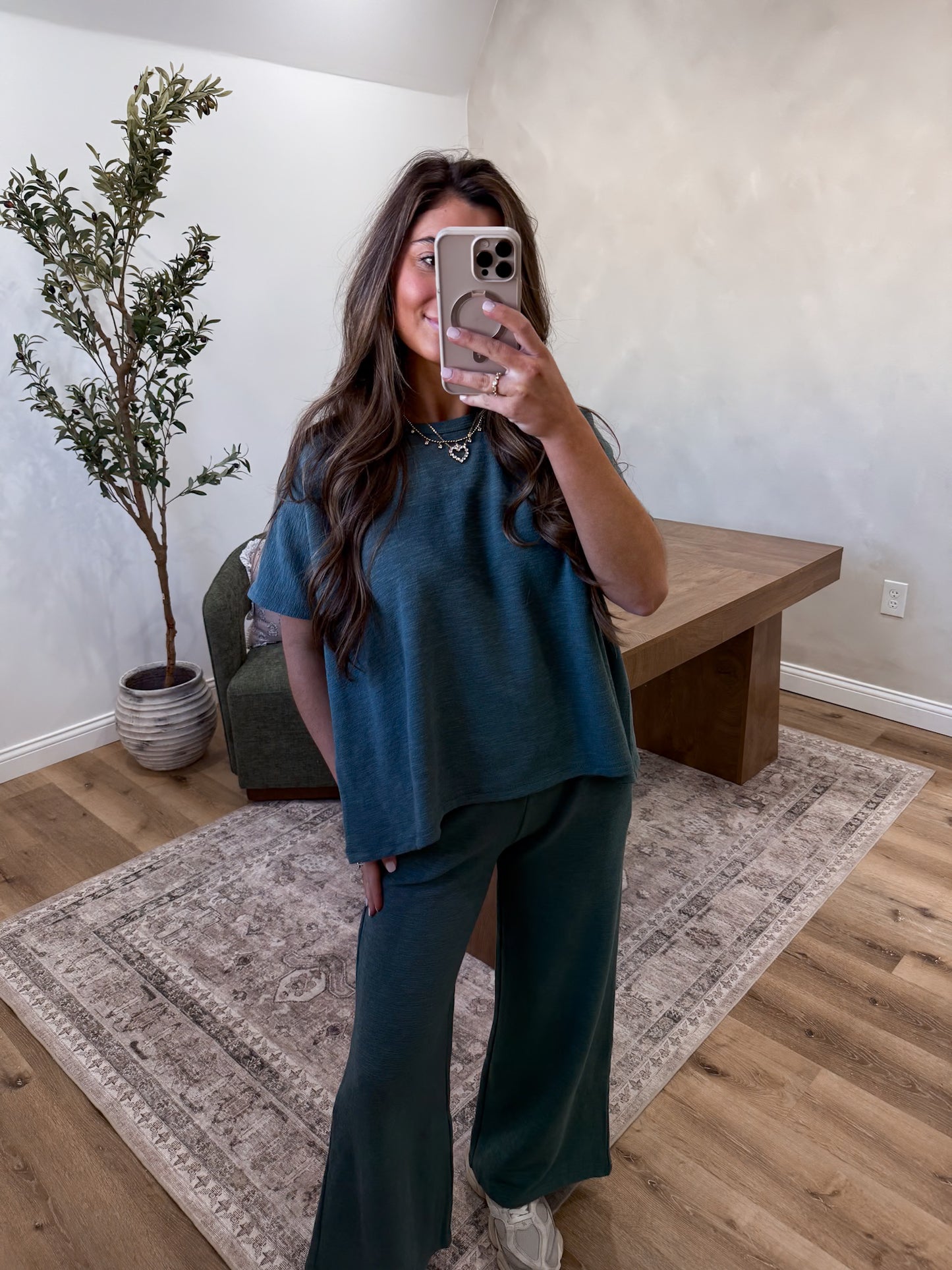 Staying Cozy tee set - Ash Jade