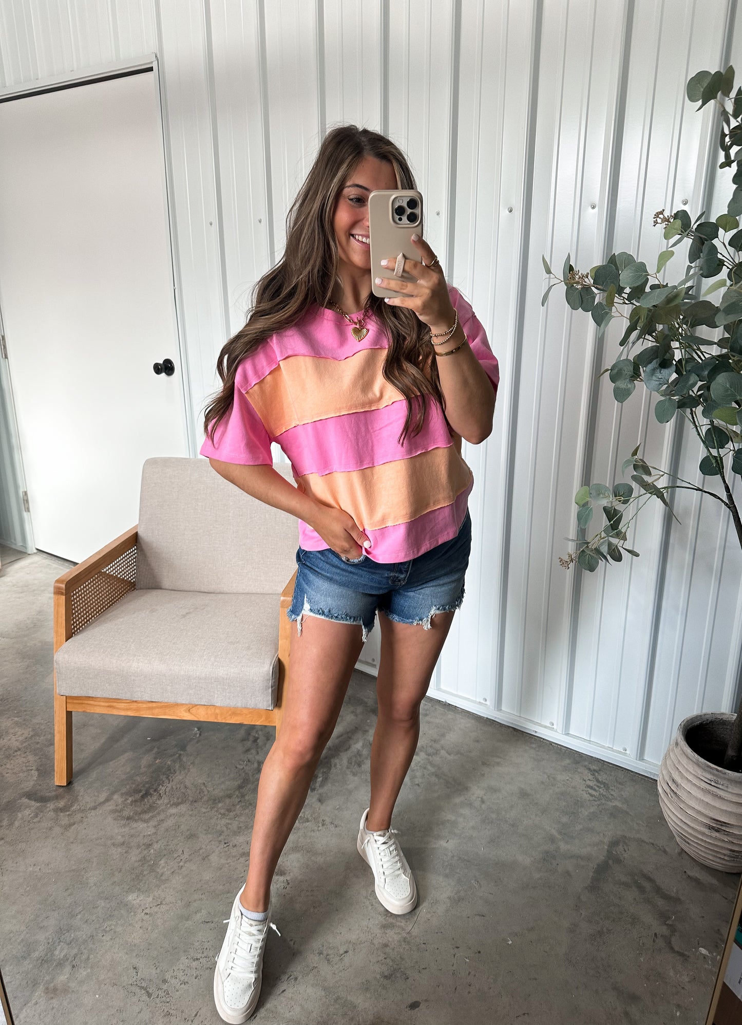 High Rise Denim Shorts- Dark Wash