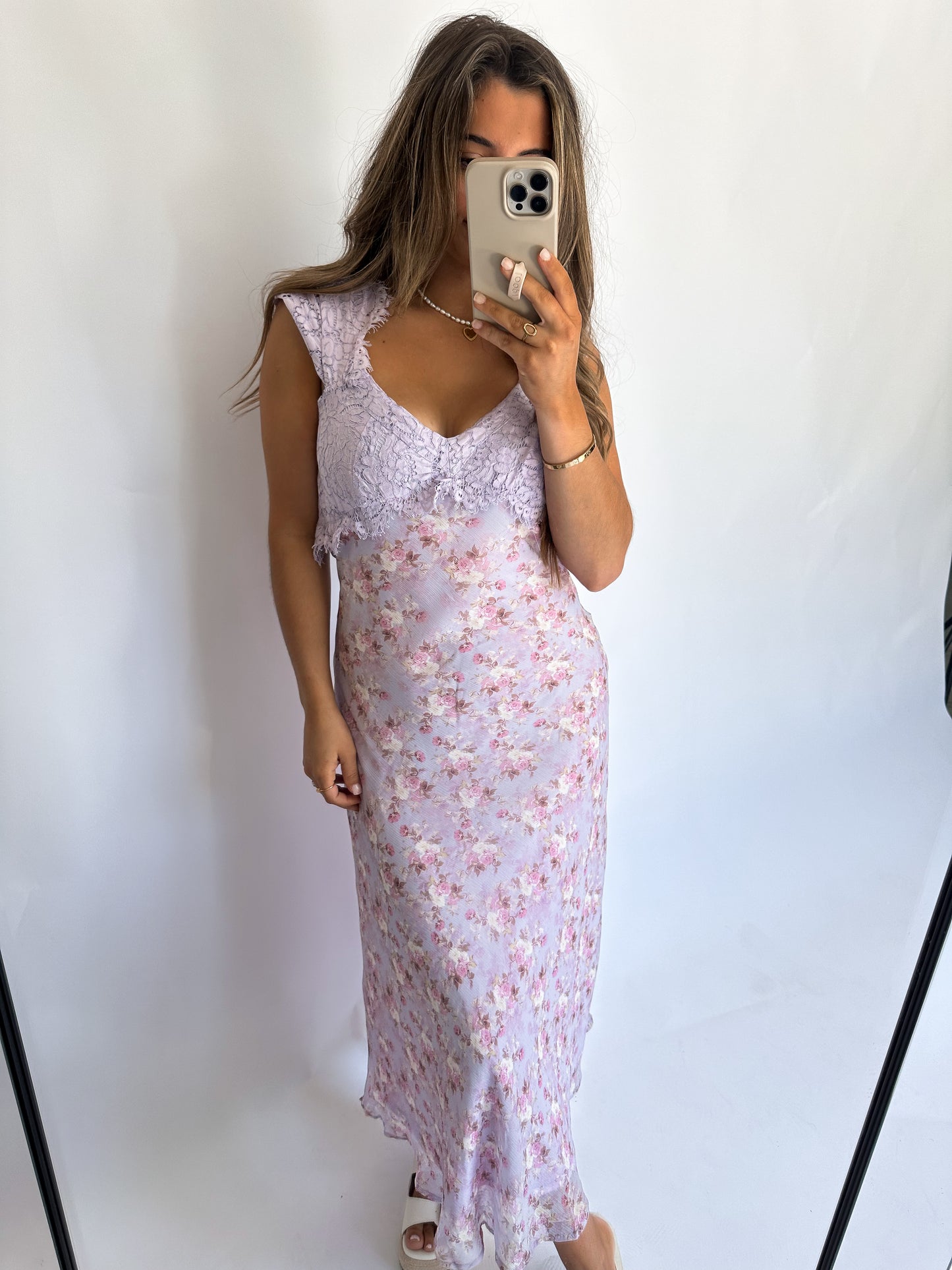 Lavender Lace Maxi Dress