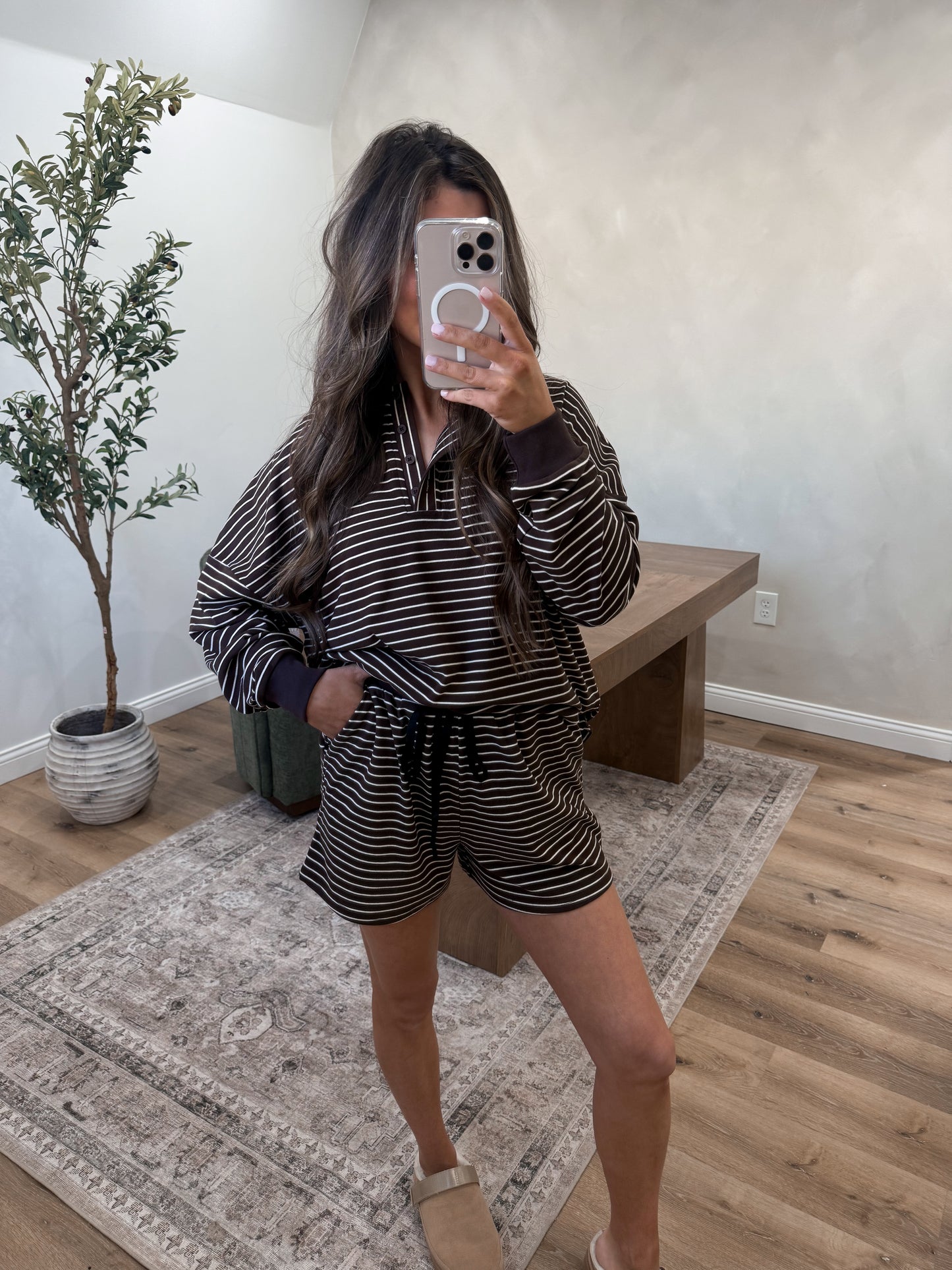 Cloud Nine Set - Chocolate Pinstripe