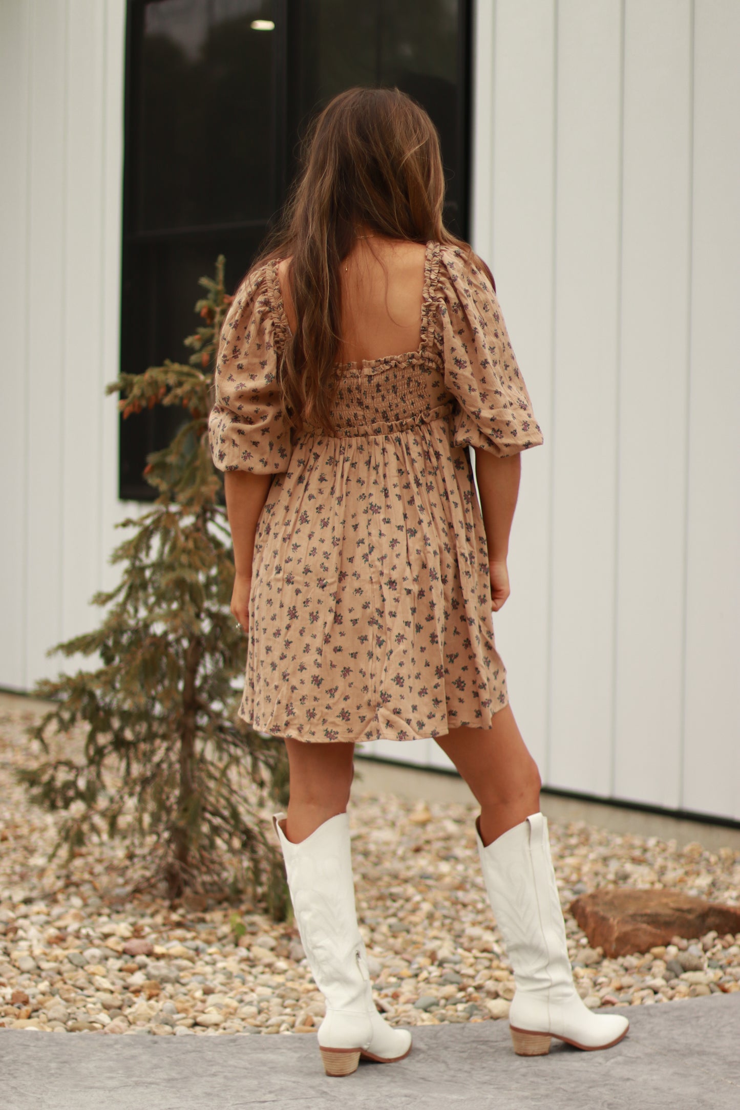 Feeling Fall Mini Dress - Mocha