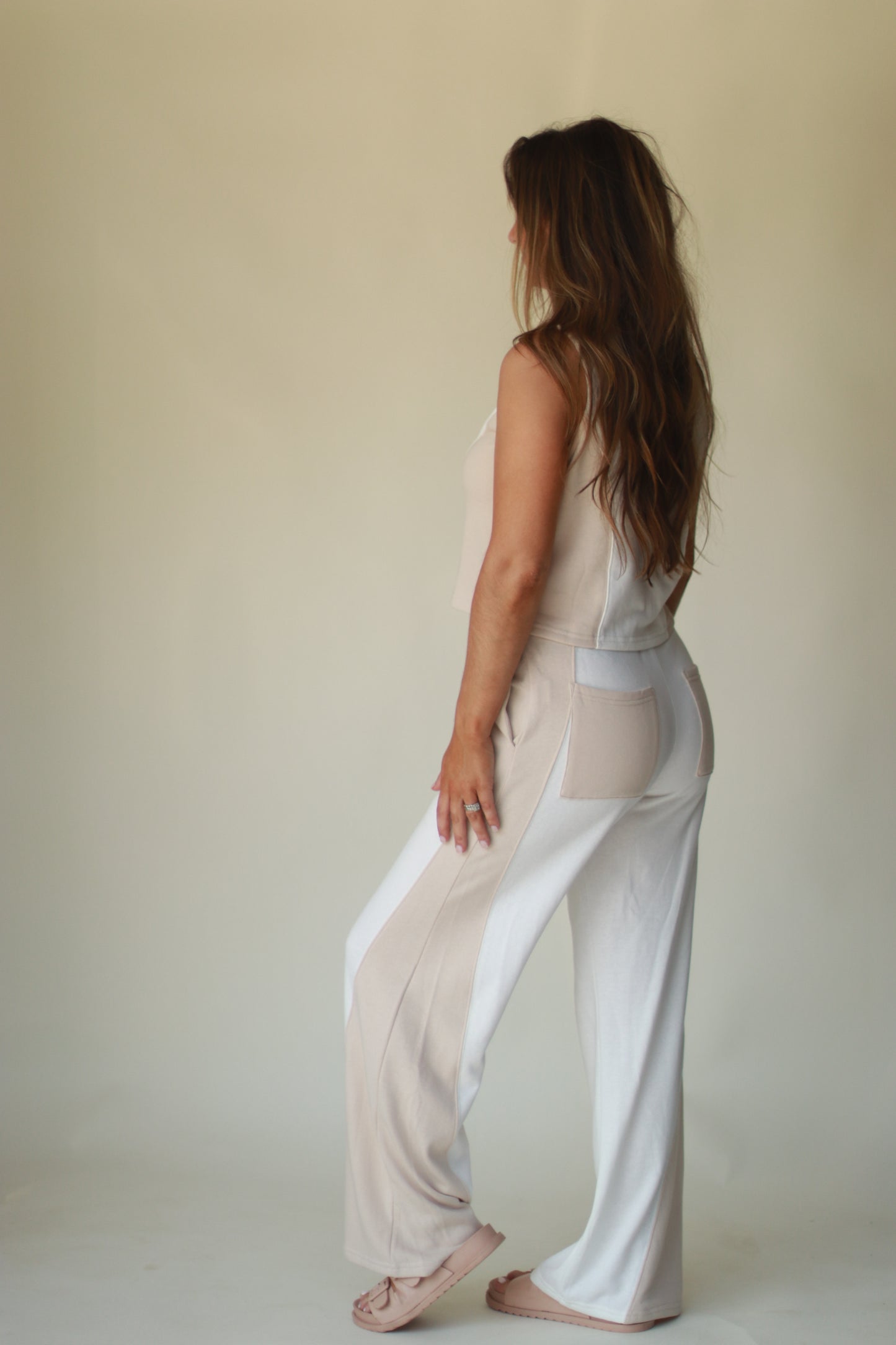 Cotton Terry Contrast Neutral Set